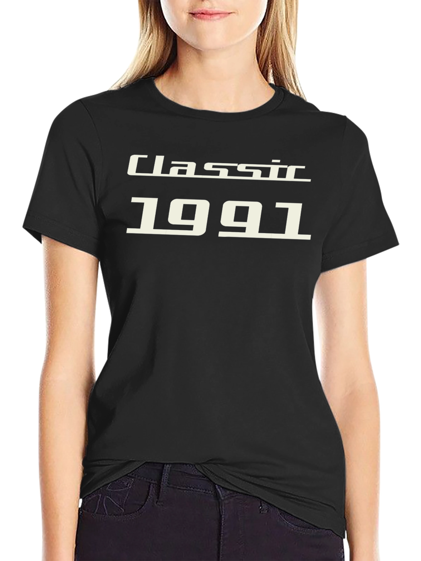Classic 1991 Black Graphic Tee - Vintage Style