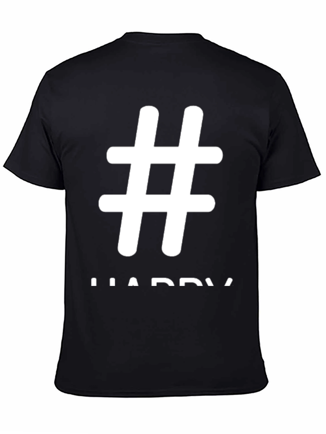 Hashtag Happy Black T-Shirt | Casual Wear