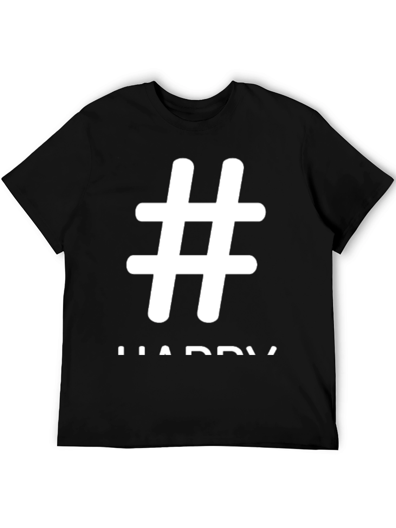 Hashtag Happy Black T-Shirt | Casual Wear