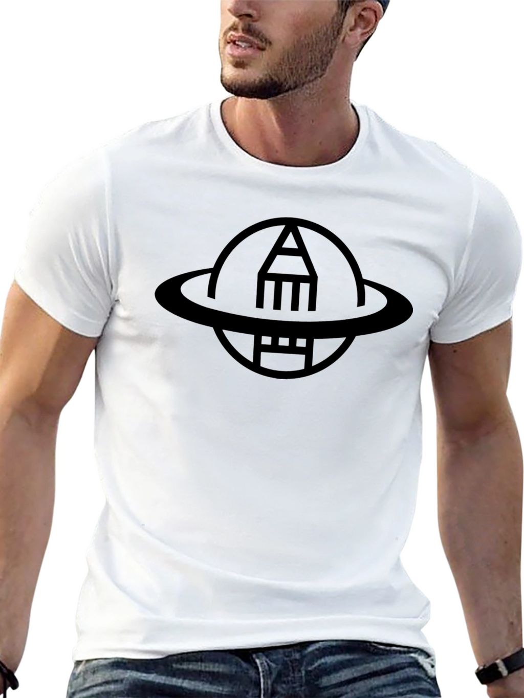 Astronaut Pencil Black T-Shirt