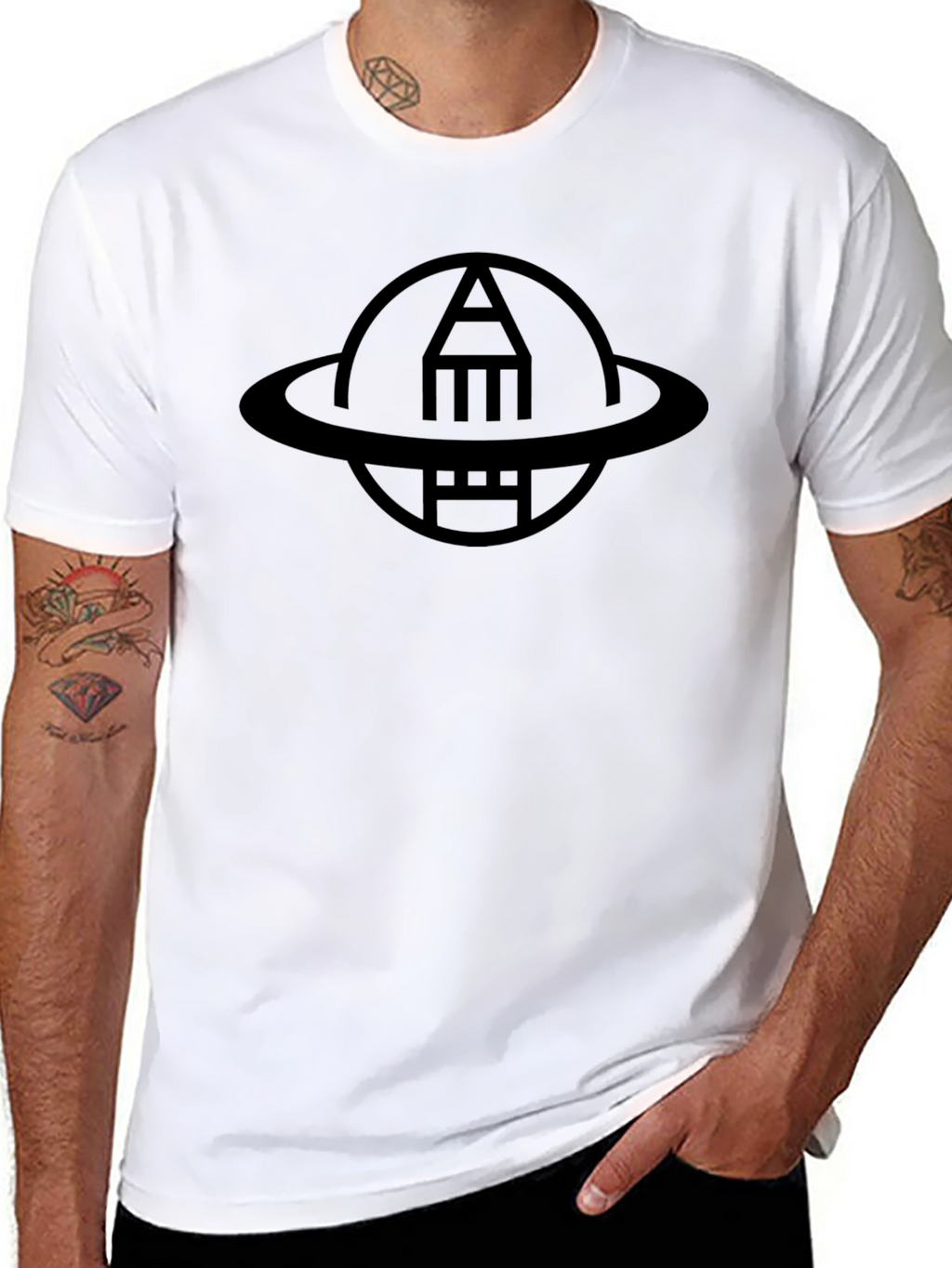 Astronaut Pencil Black T-Shirt
