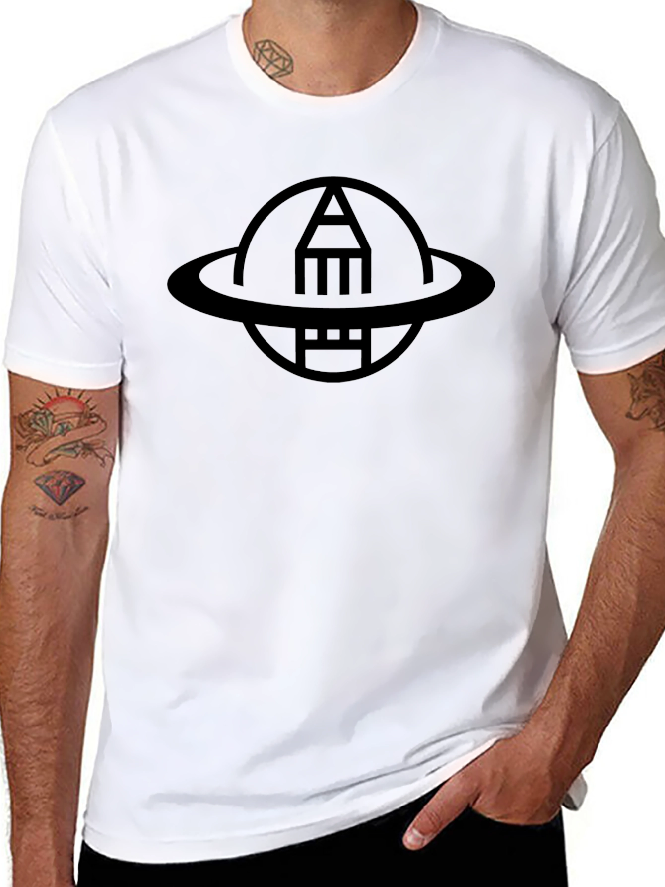 Astronaut Pencil Black T-Shirt