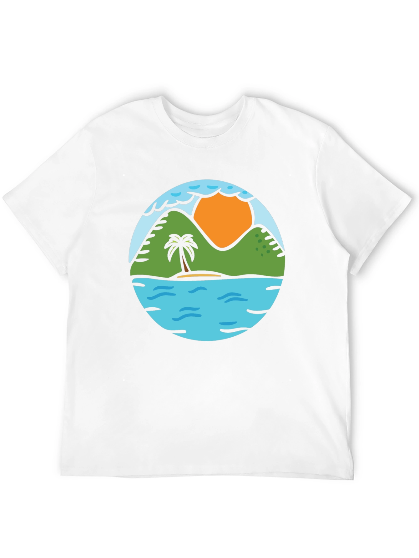 Island Scene Graphic Tee - Tropical Vibe