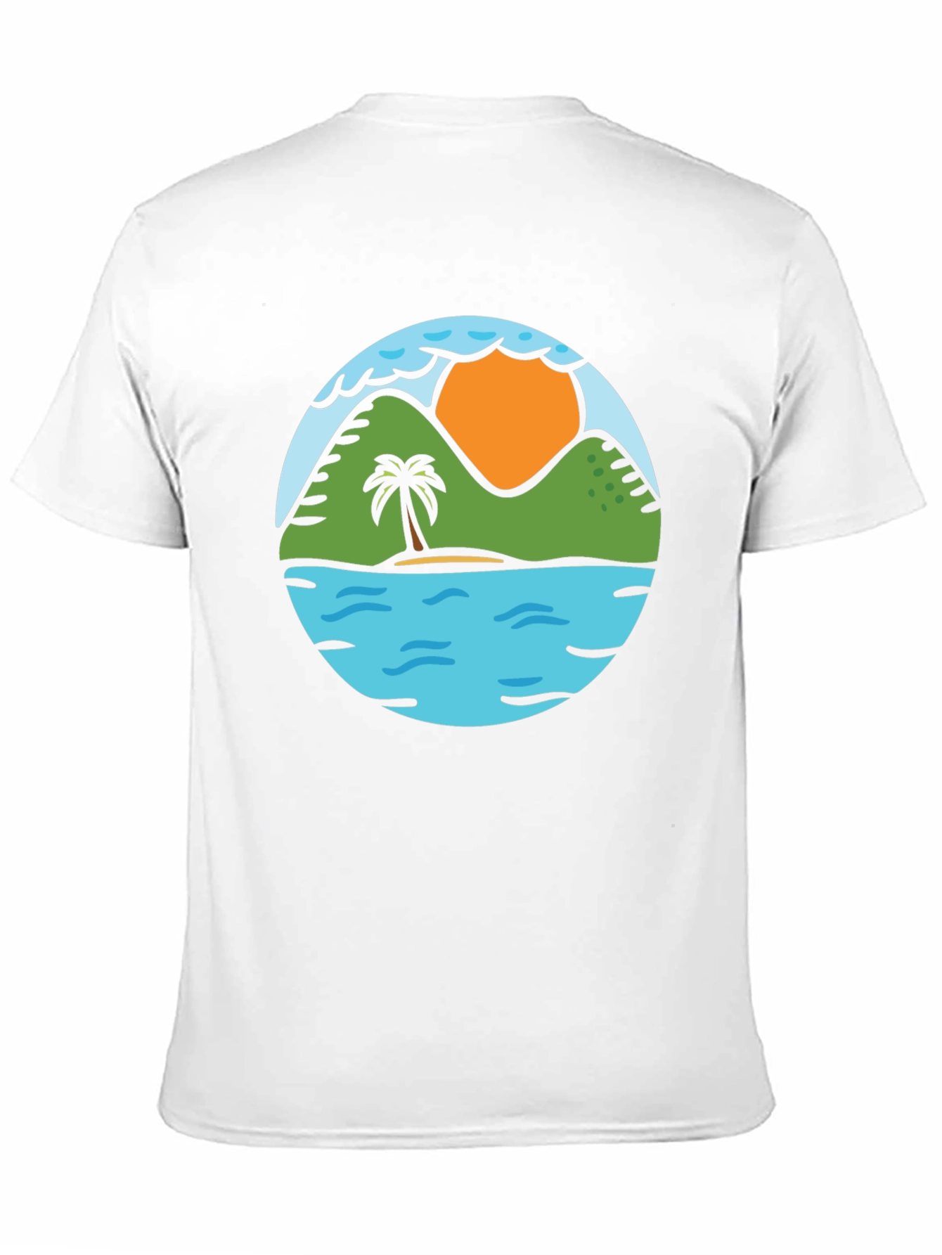 Island Scene Graphic Tee - Tropical Vibe