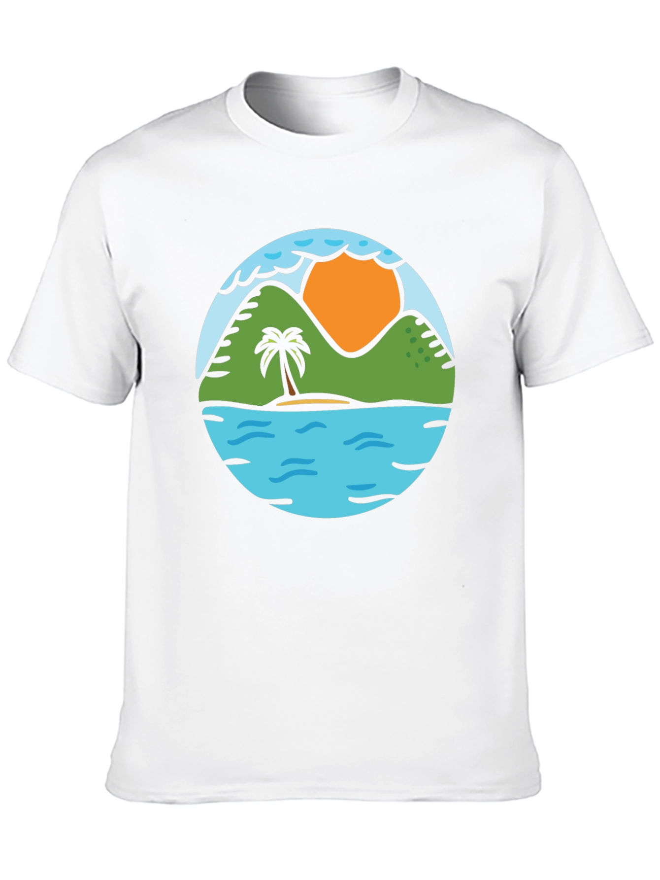 Island Scene Graphic Tee - Tropical Vibe
