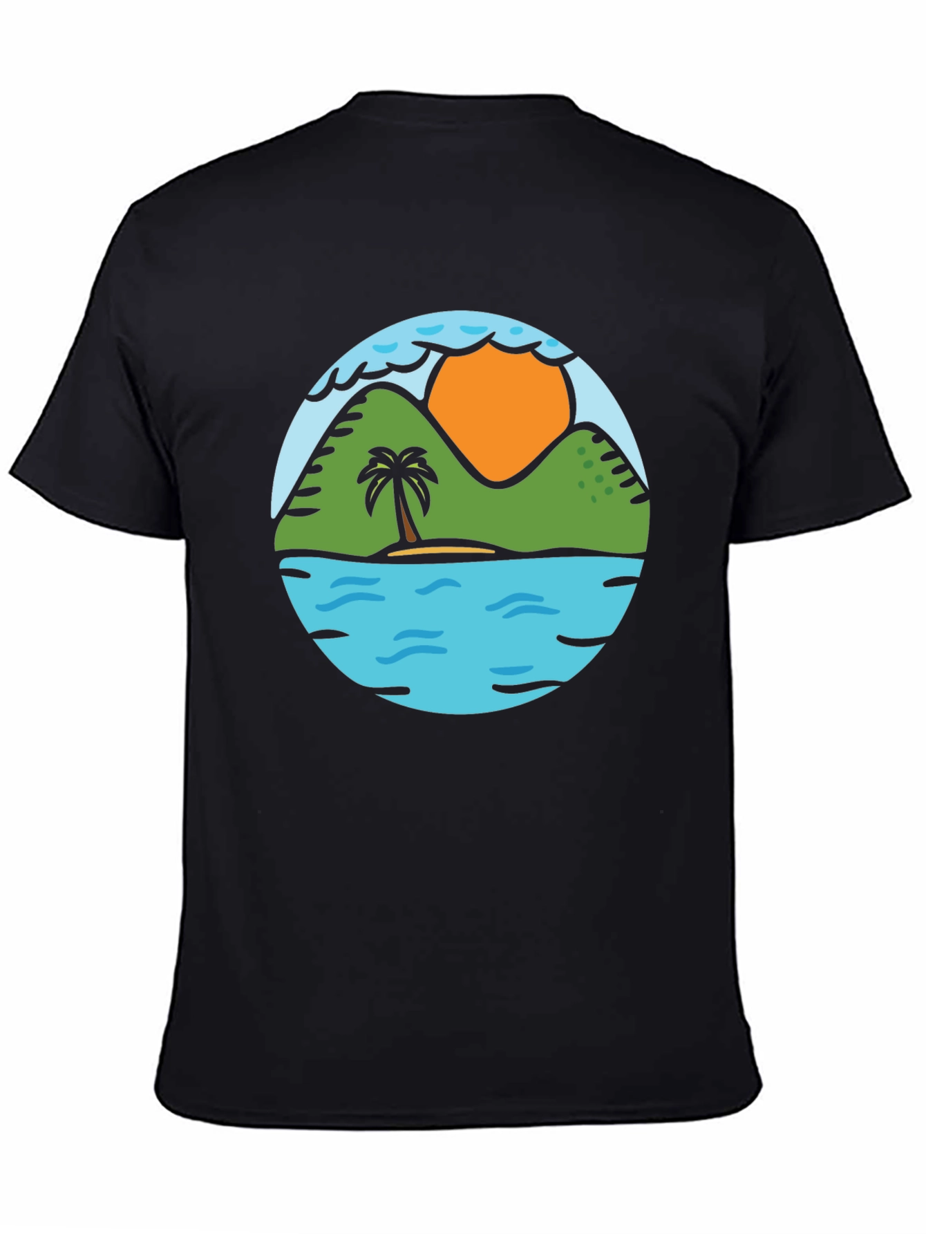 Island Scene Graphic Tee - Tropical Vibe