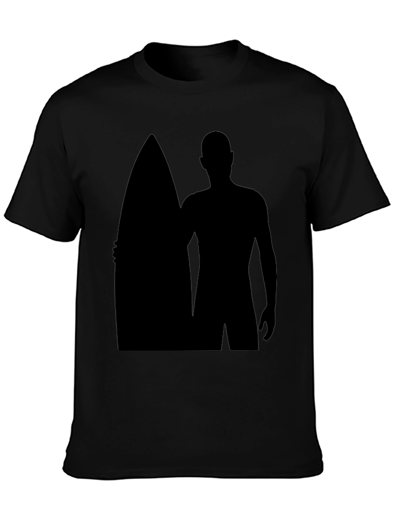 Surfer Silhouette Black T-Shirt