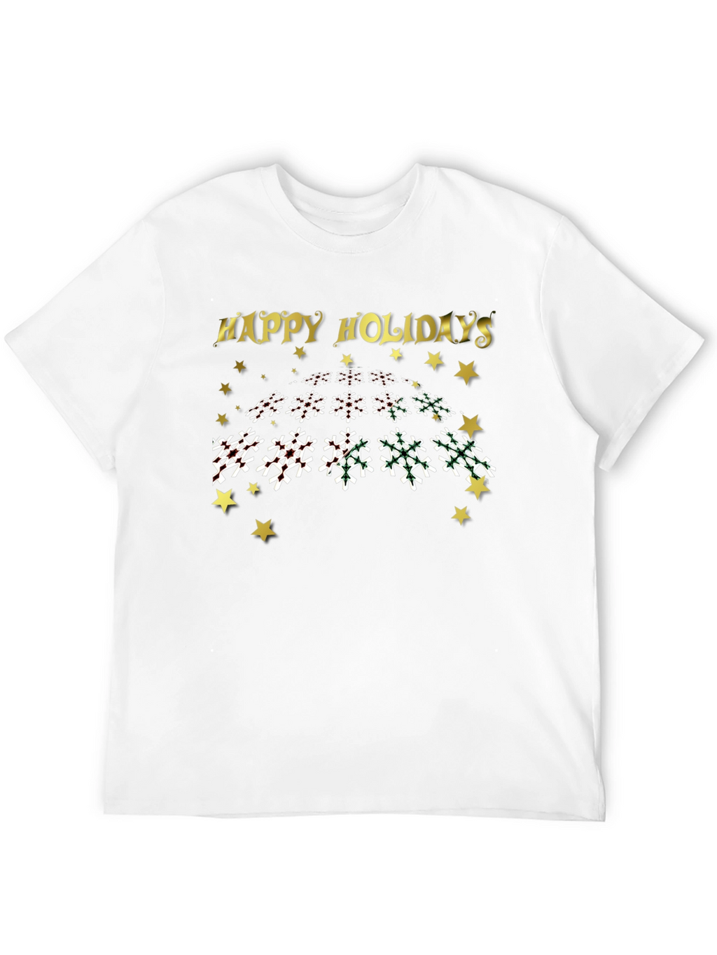 Festive Holiday T-Shirt: Happy Holidays Snowflake Design