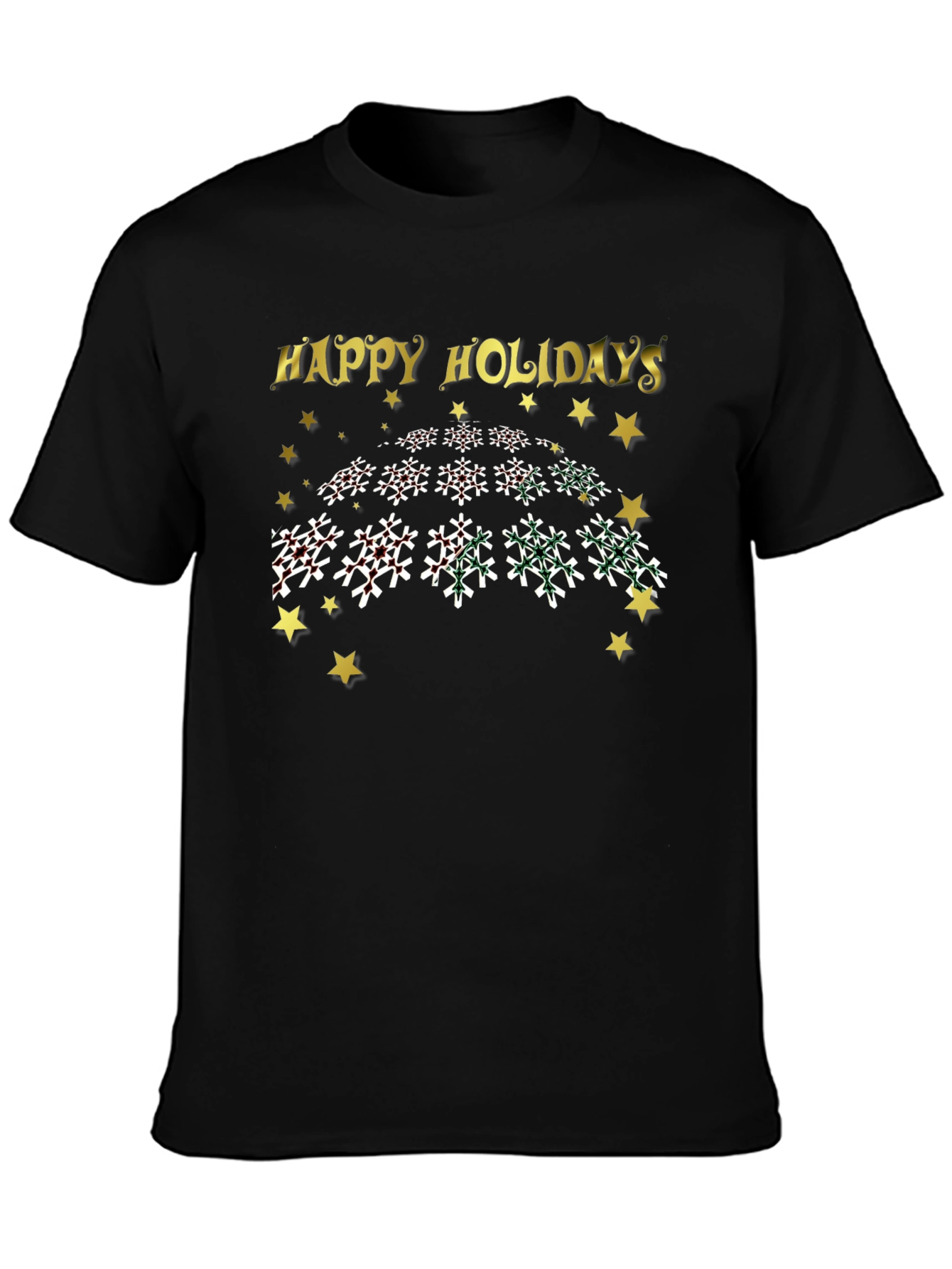 Festive Holiday T-Shirt: Happy Holidays Snowflake Design