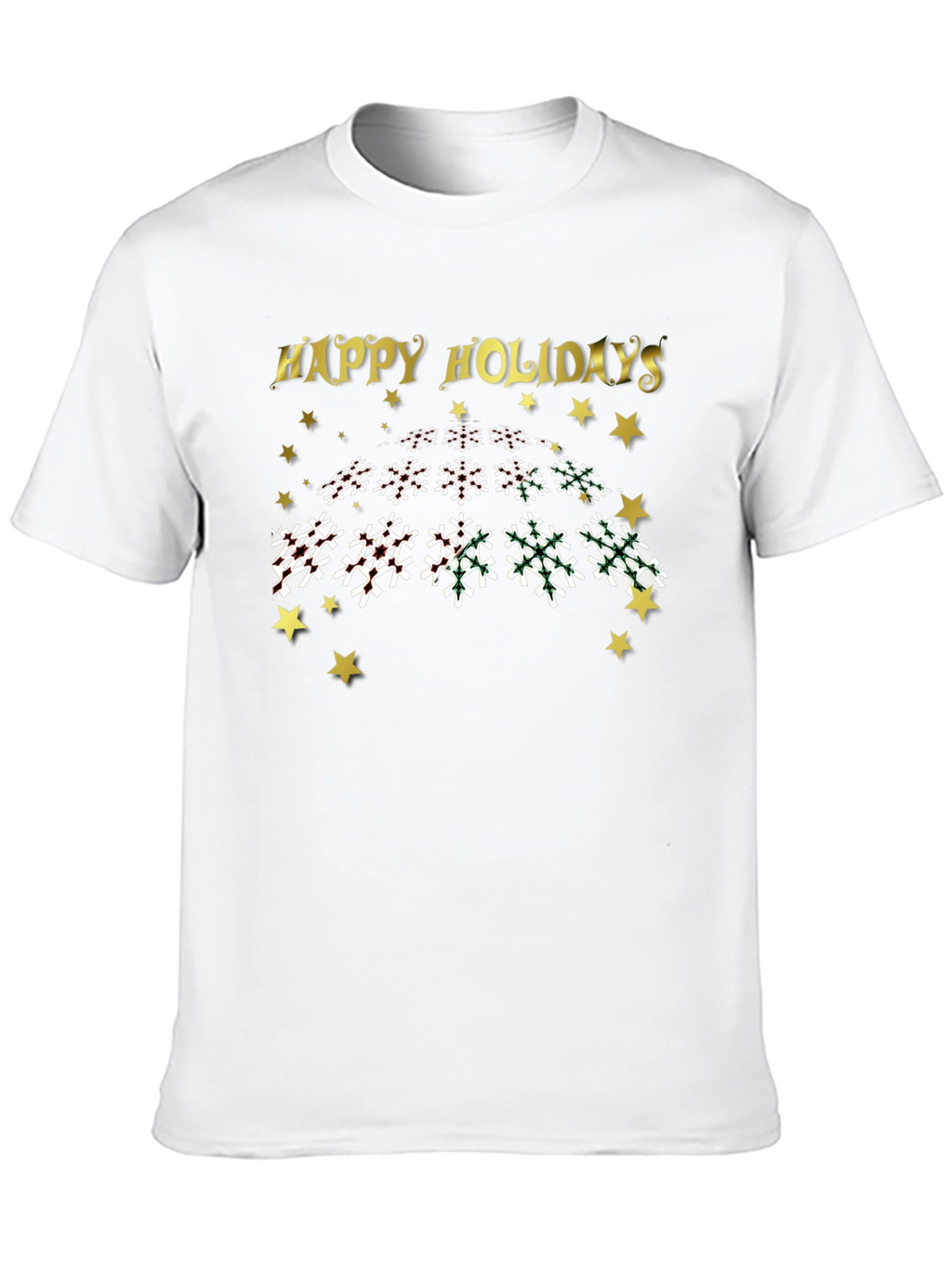 Festive Holiday T-Shirt: Happy Holidays Snowflake Design