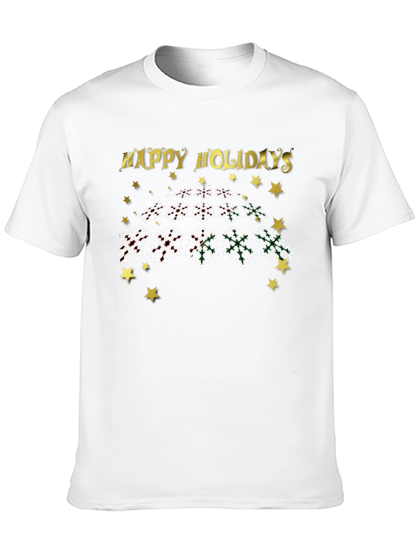 Festive Holiday T-Shirt: Happy Holidays Snowflake Design