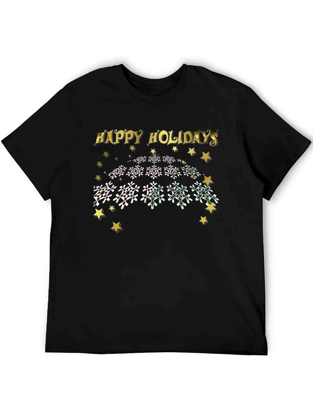 Festive Holiday T-Shirt: Happy Holidays Snowflake Design