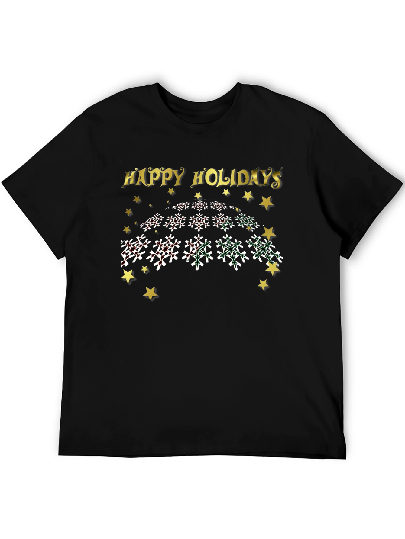 Festive Holiday T-Shirt: Happy Holidays Snowflake Design