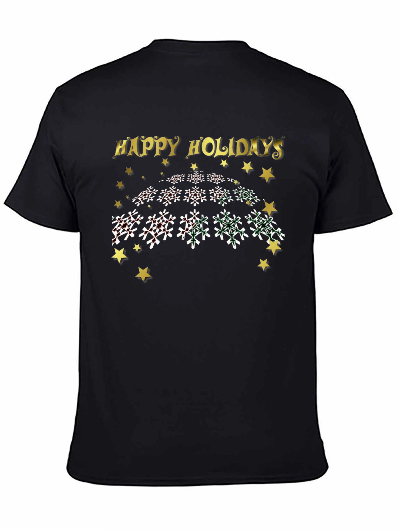 Festive Holiday T-Shirt: Happy Holidays Snowflake Design