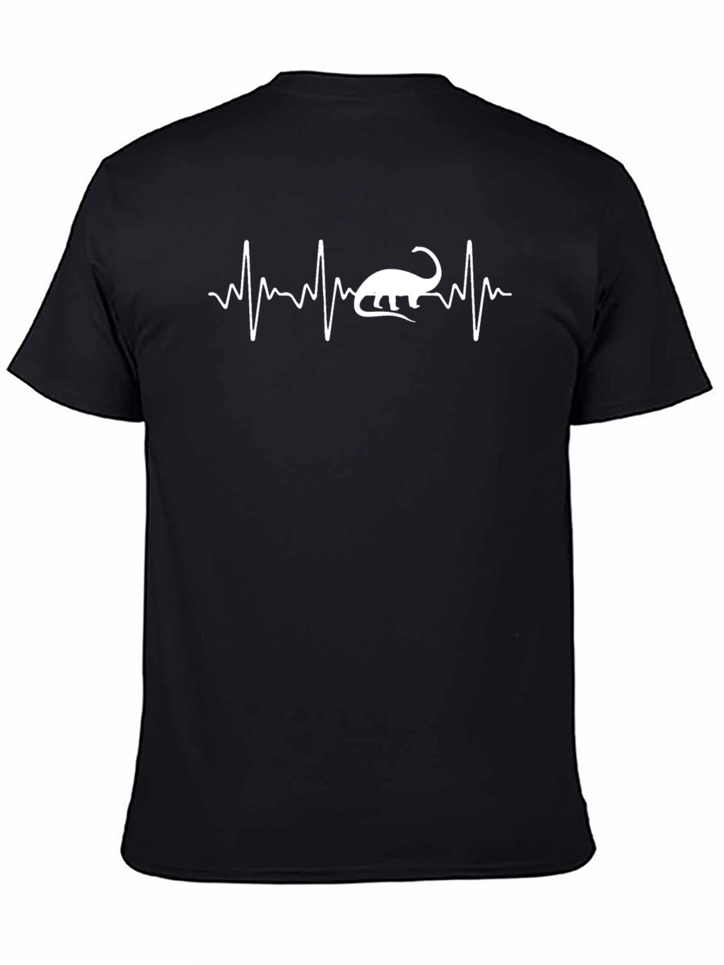 Dino Heartbeat T-Shirt - Black Cotton Tee