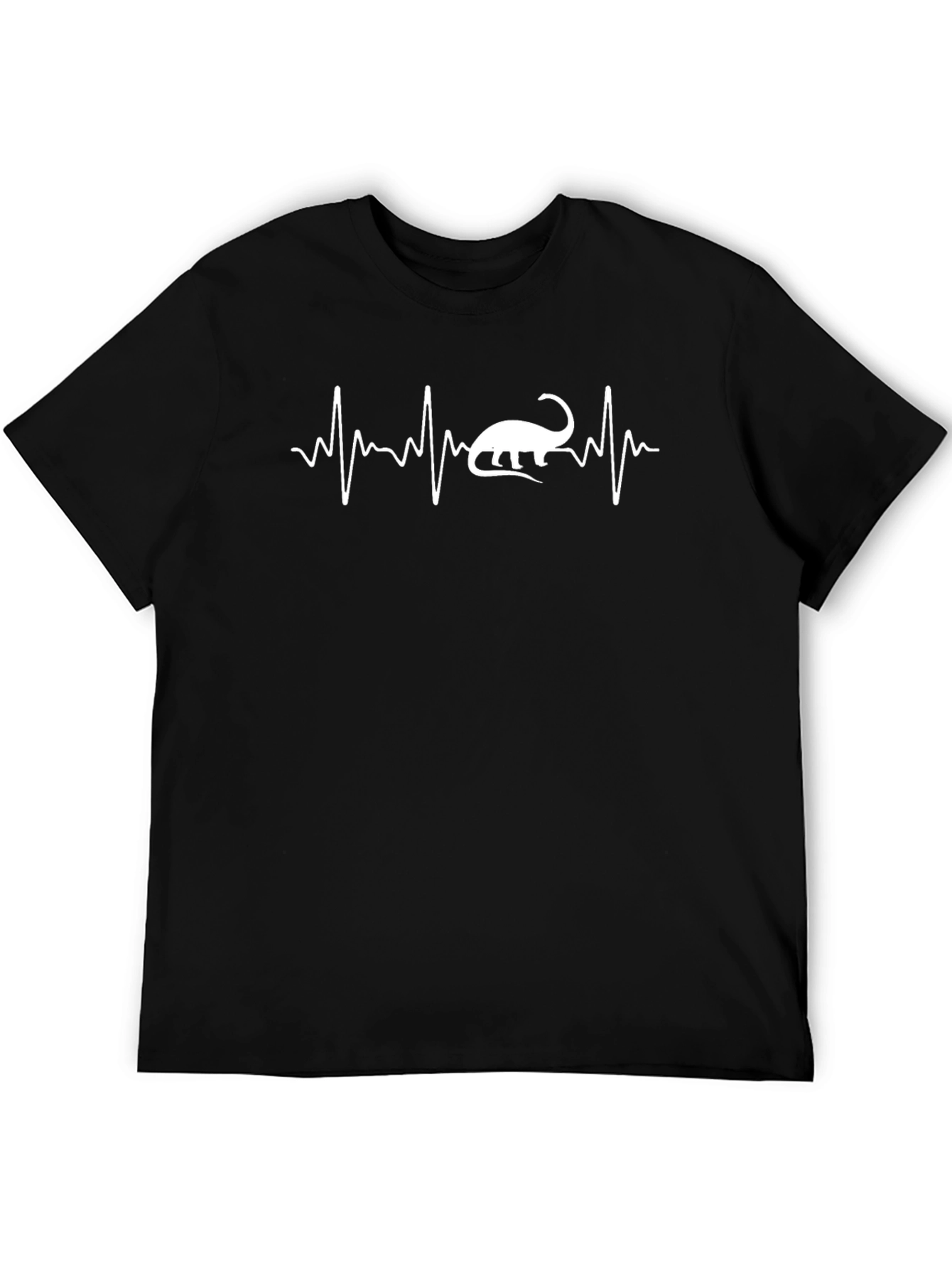 Dino Heartbeat T-Shirt - Black Cotton Tee