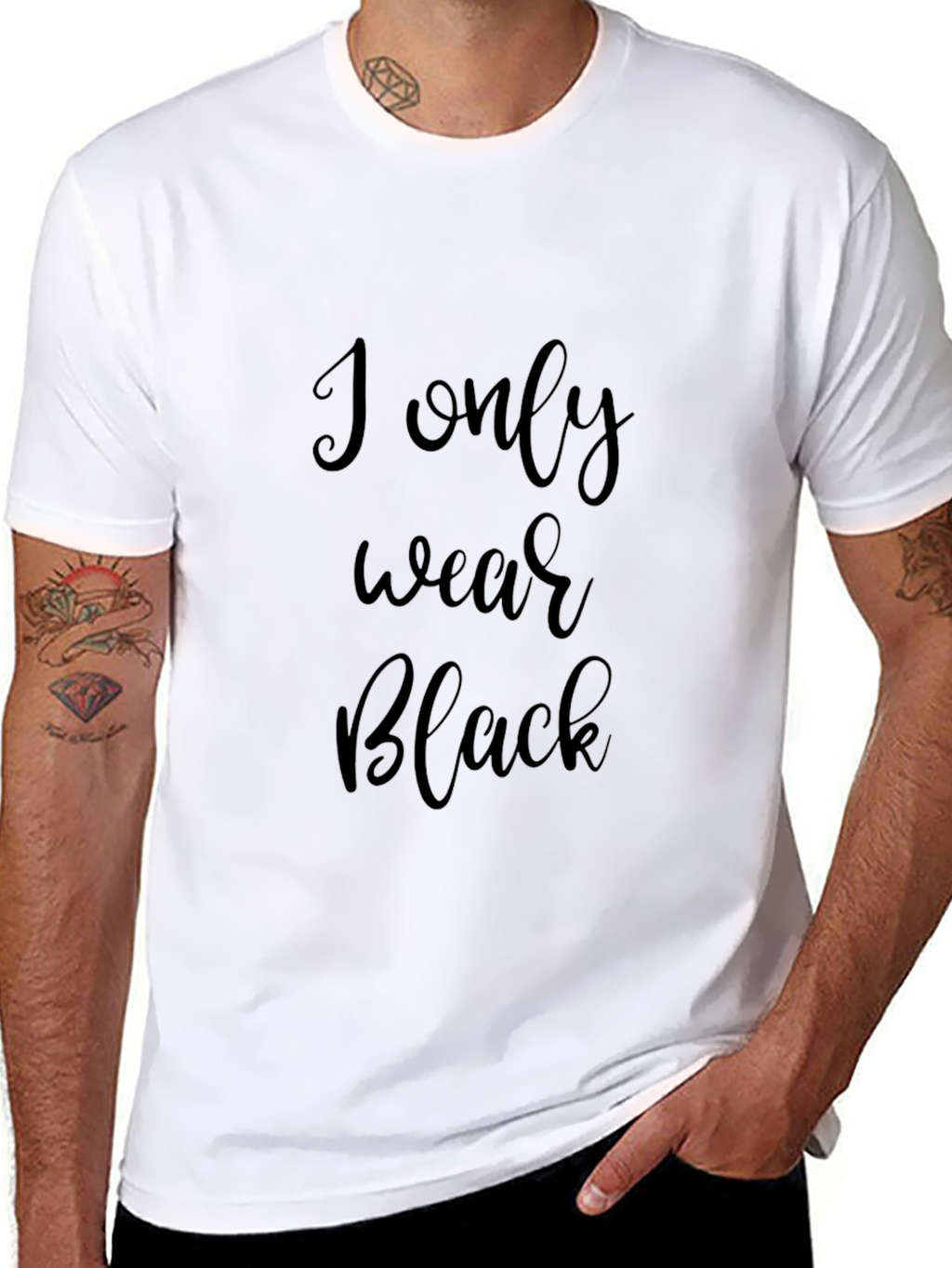 I Only Wear Black Graphic Tee - Stylish Menswear