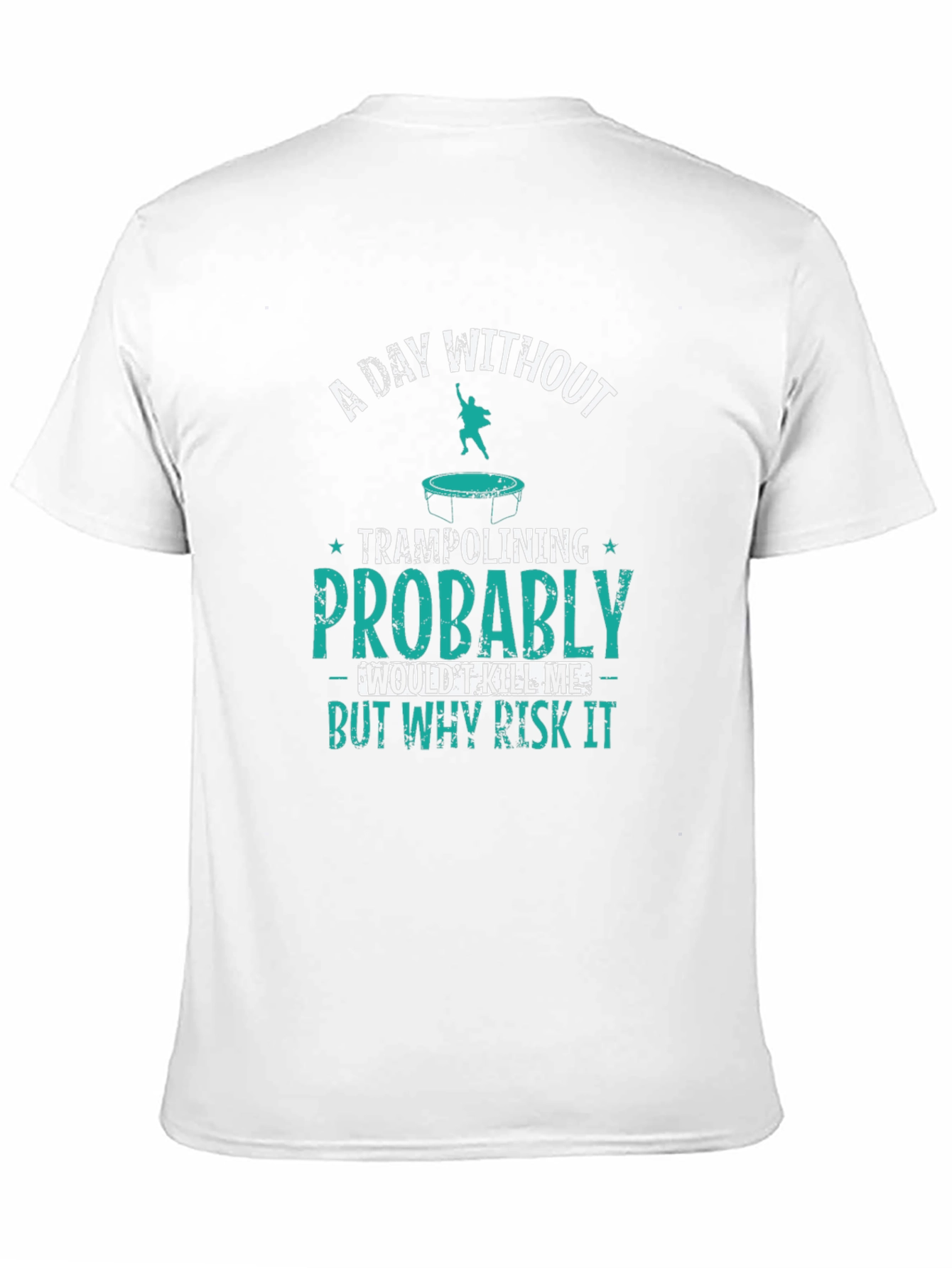 Funny Trampolining Graphic Tee - Risk It!