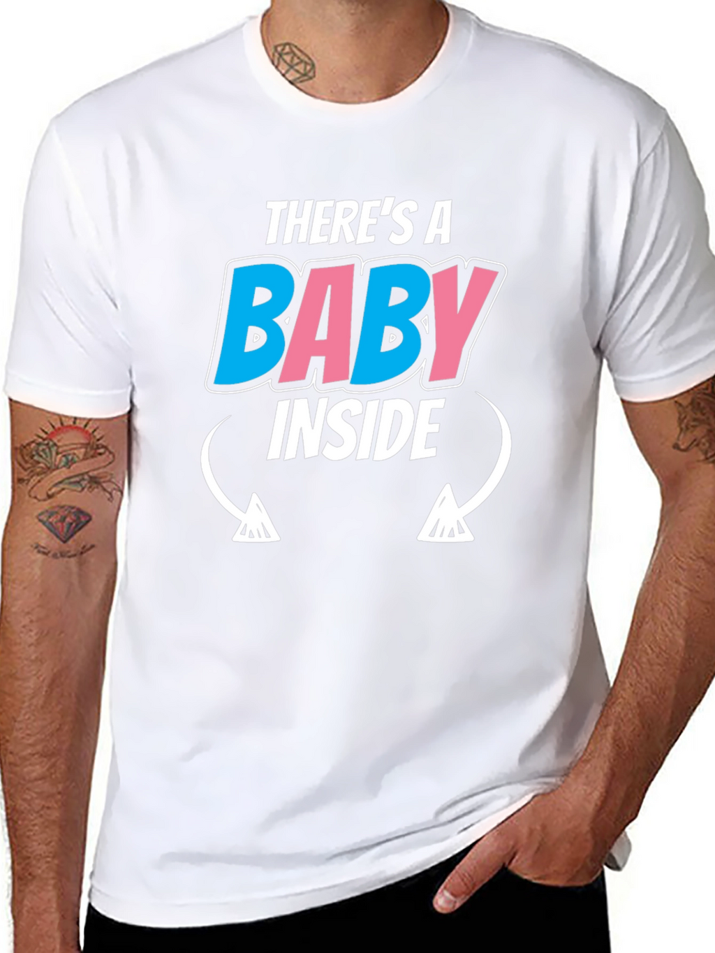Theres A Baby Inside Mens T-Shirt