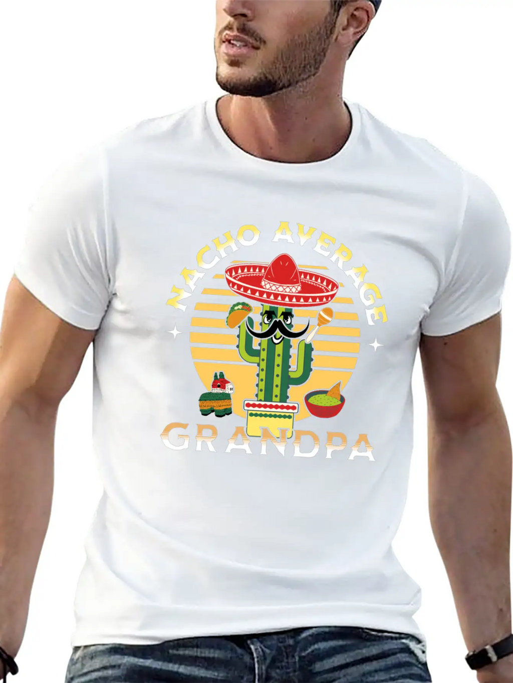 Nacho Average Mexicano Mexican Grandpa Grandad Timeless Short Sleeve Tee – Comfy And Minimalist Design