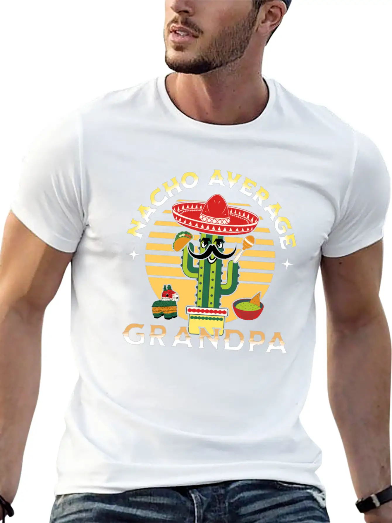 Nacho Average Mexicano Mexican Grandpa Grandad Timeless Short Sleeve Tee – Comfy And Minimalist Design