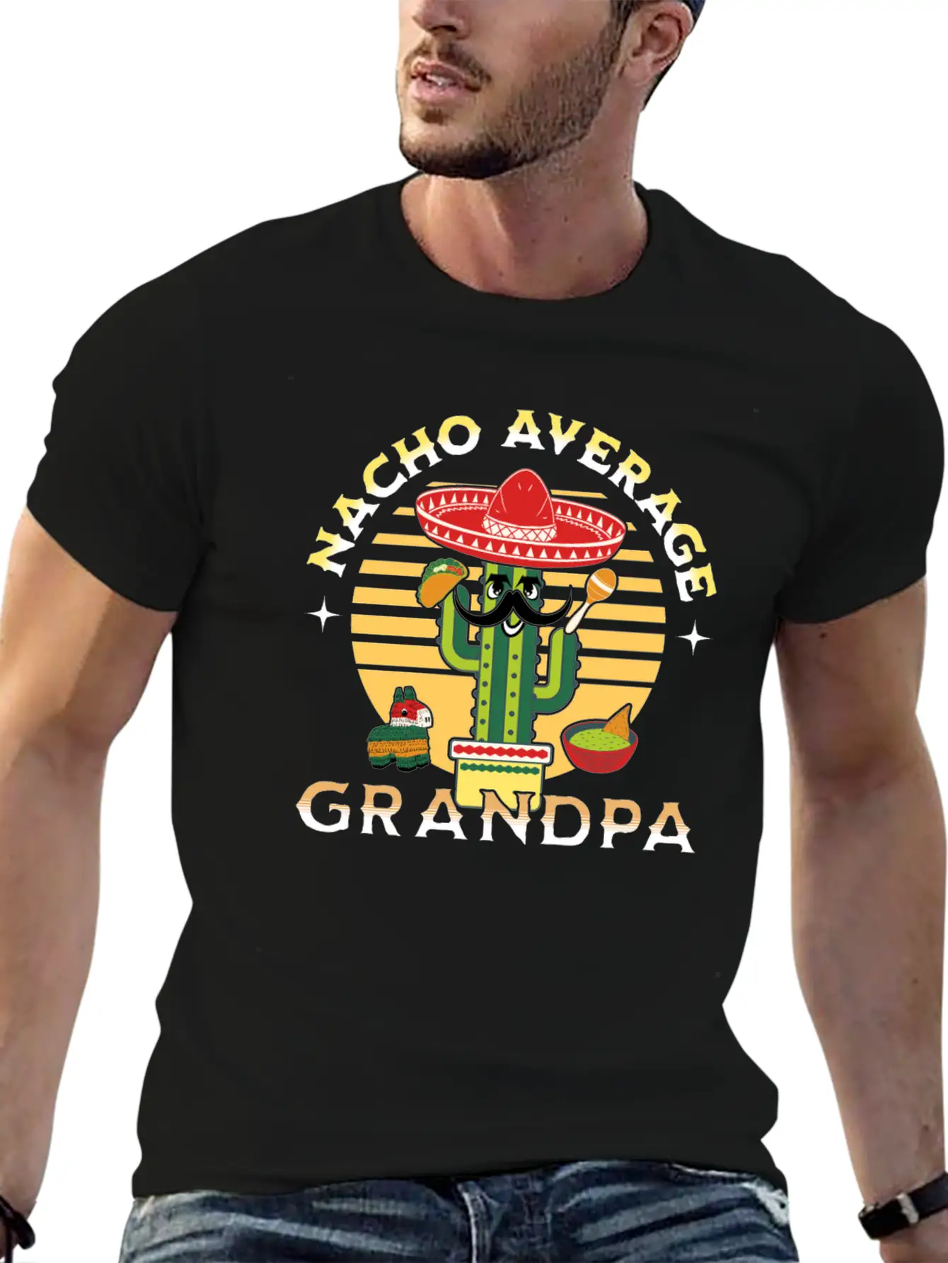Nacho Average Mexicano Mexican Grandpa Grandad Timeless Short Sleeve Tee – Comfy And Minimalist Design