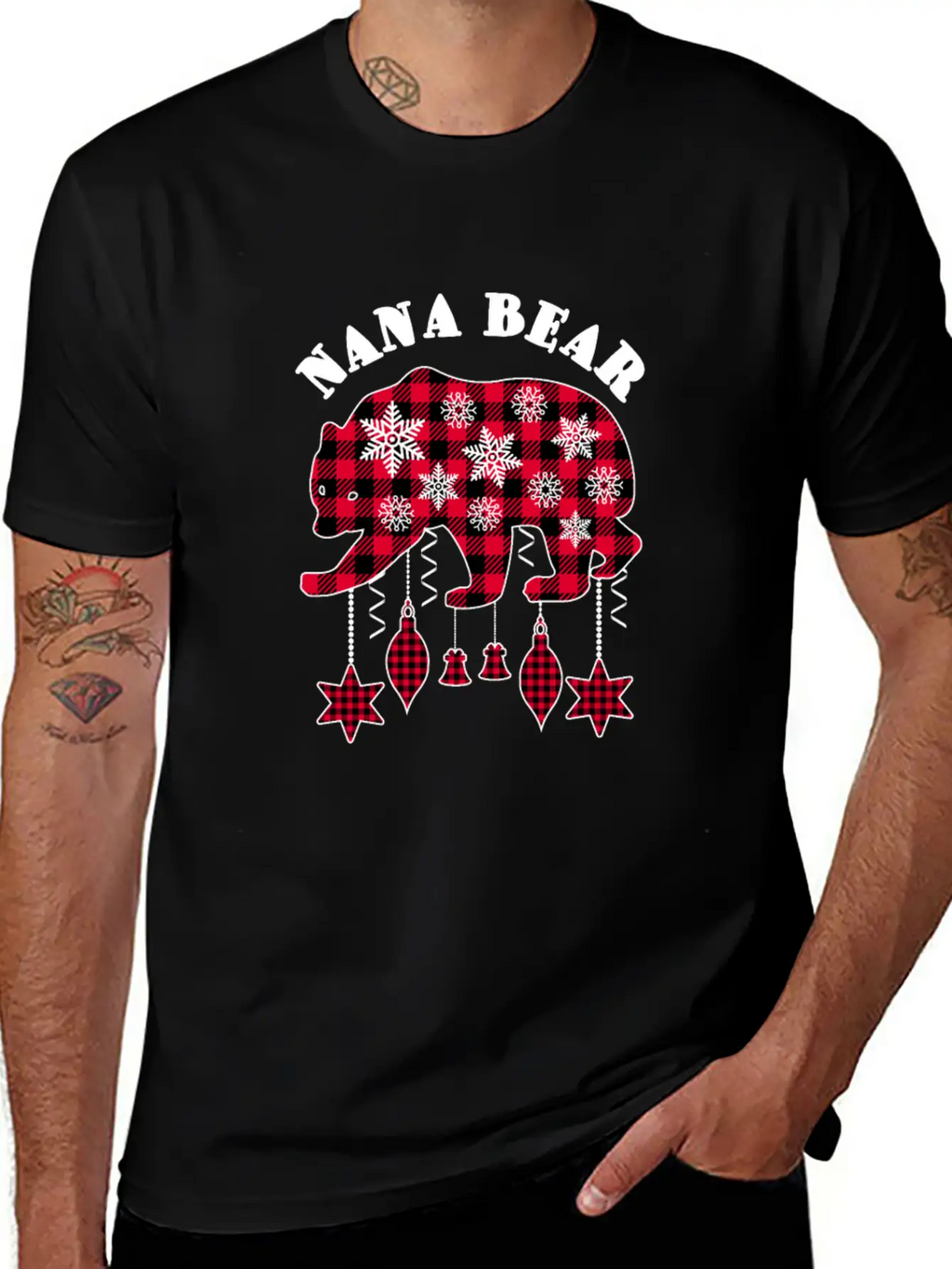 Nana Bear Matching Pajama Family Red Plaid Buffalo Modern Fit Casual T-Shirt – Clean And Versatile Design