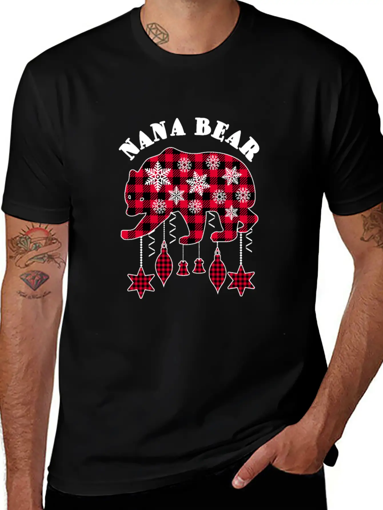 Nana Bear Matching Pajama Family Red Plaid Buffalo Modern Fit Casual T-Shirt – Clean And Versatile Design