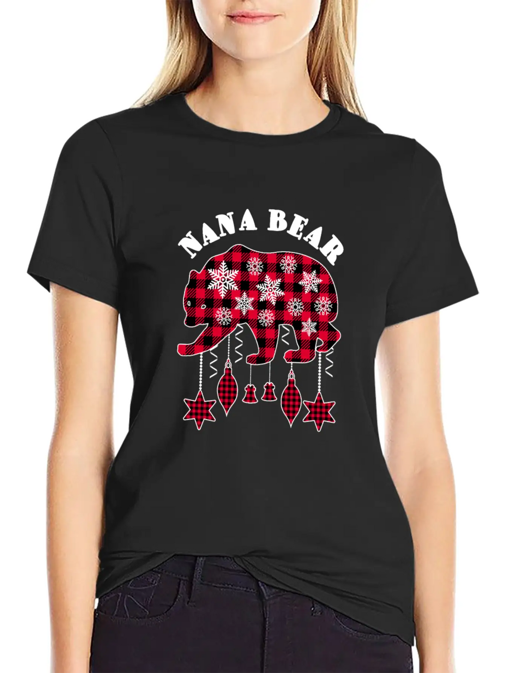 Nana Bear Matching Pajama Family Red Plaid Buffalo Modern Fit Casual T-Shirt – Clean And Versatile Design