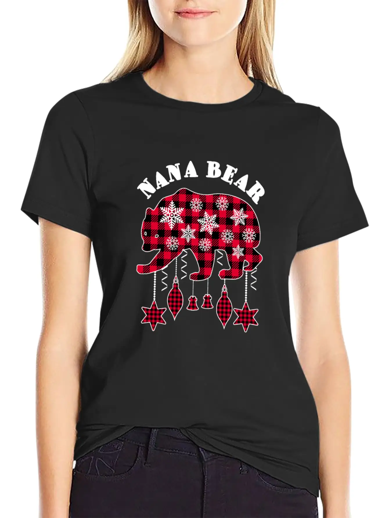 Nana Bear Matching Pajama Family Red Plaid Buffalo Modern Fit Casual T-Shirt – Clean And Versatile Design