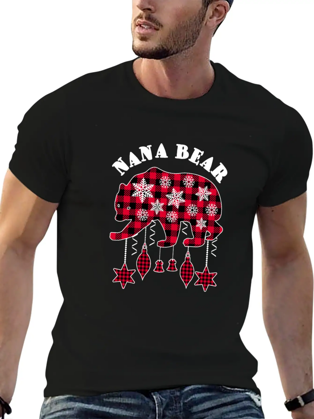 Nana Bear Matching Pajama Family Red Plaid Buffalo Modern Fit Casual T-Shirt – Clean And Versatile Design
