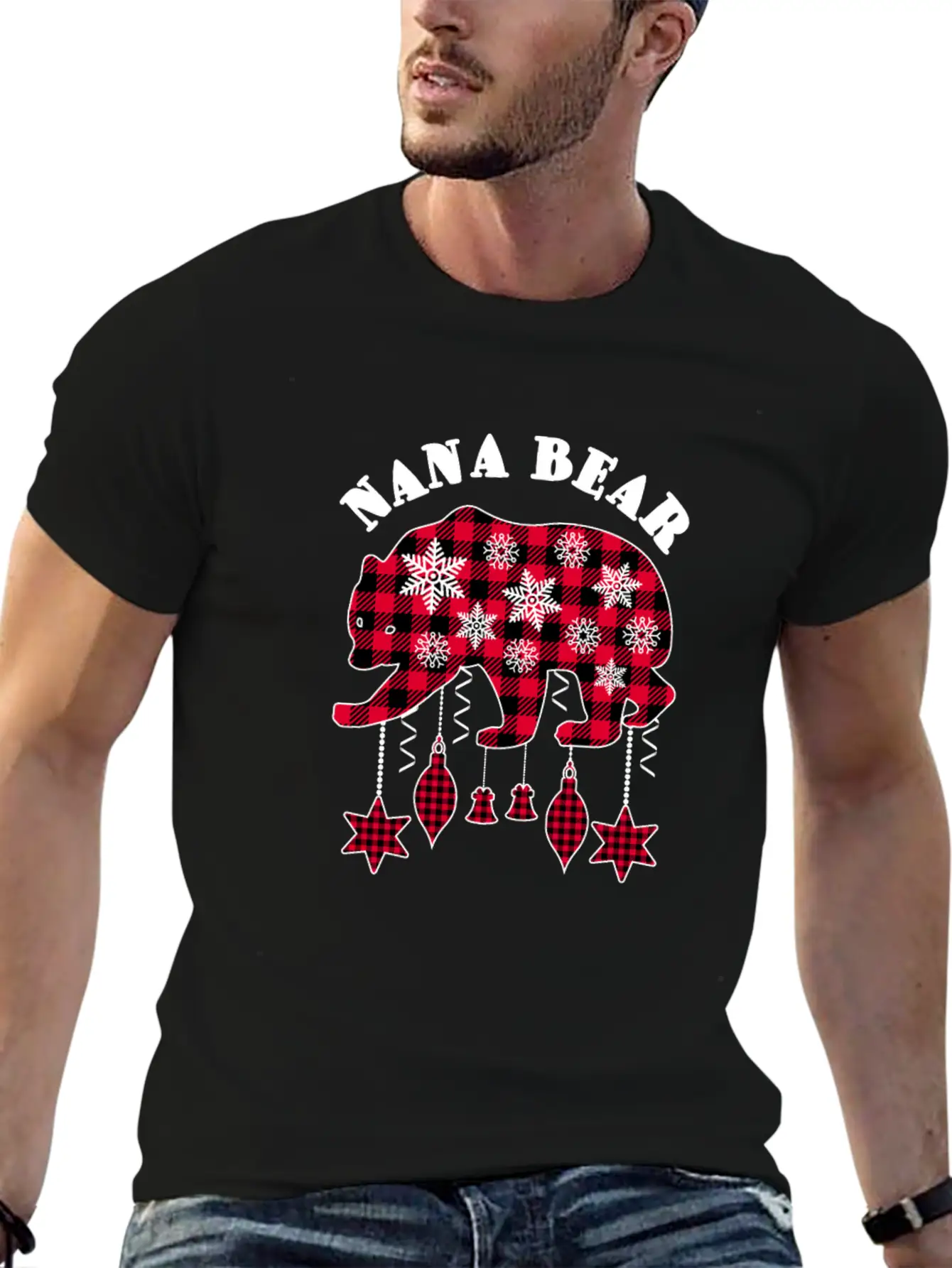Nana Bear Matching Pajama Family Red Plaid Buffalo Modern Fit Casual T-Shirt – Clean And Versatile Design