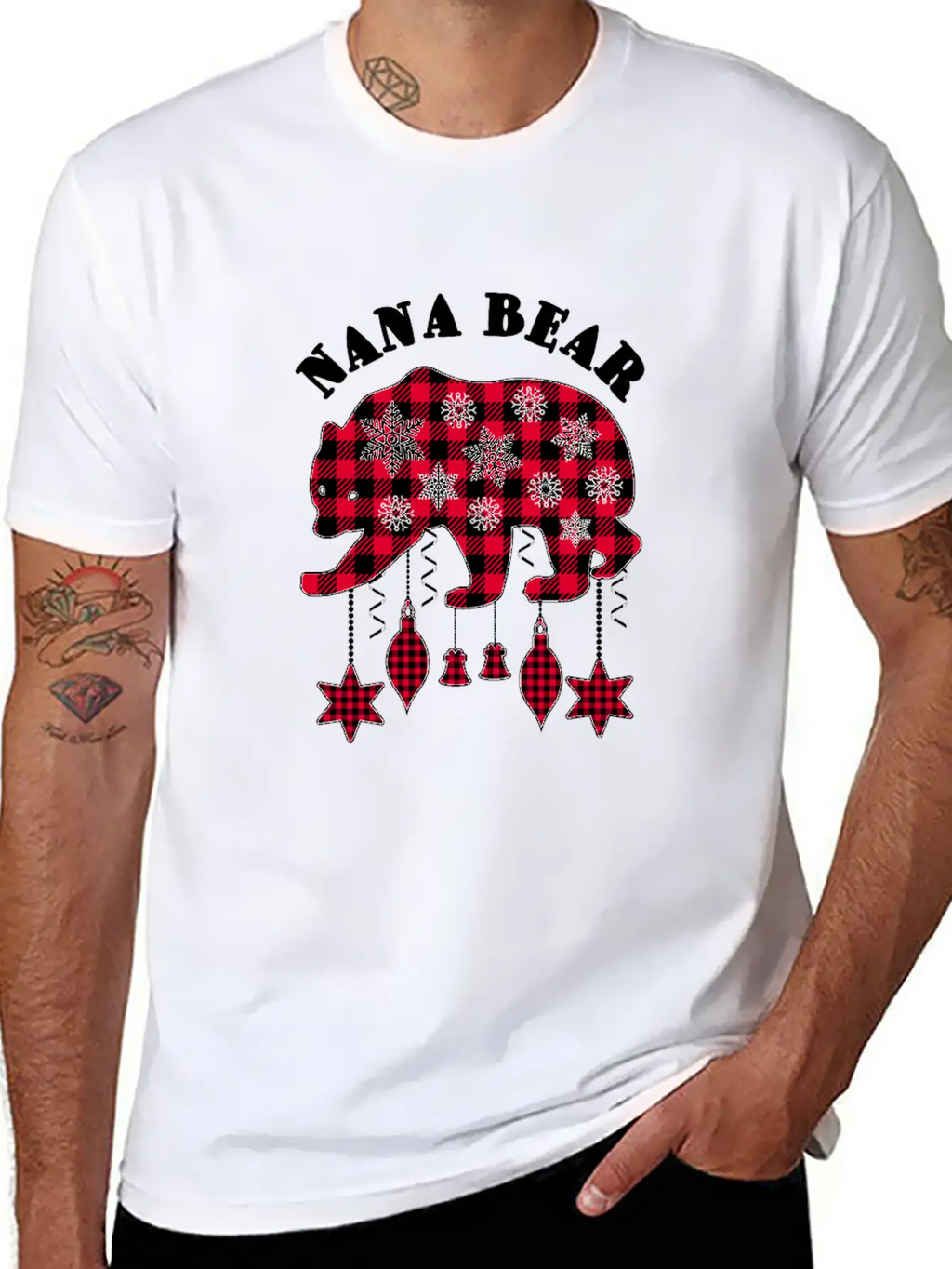 Nana Bear Matching Pajama Family Red Plaid Buffalo Modern Fit Casual T-Shirt – Clean And Versatile Design
