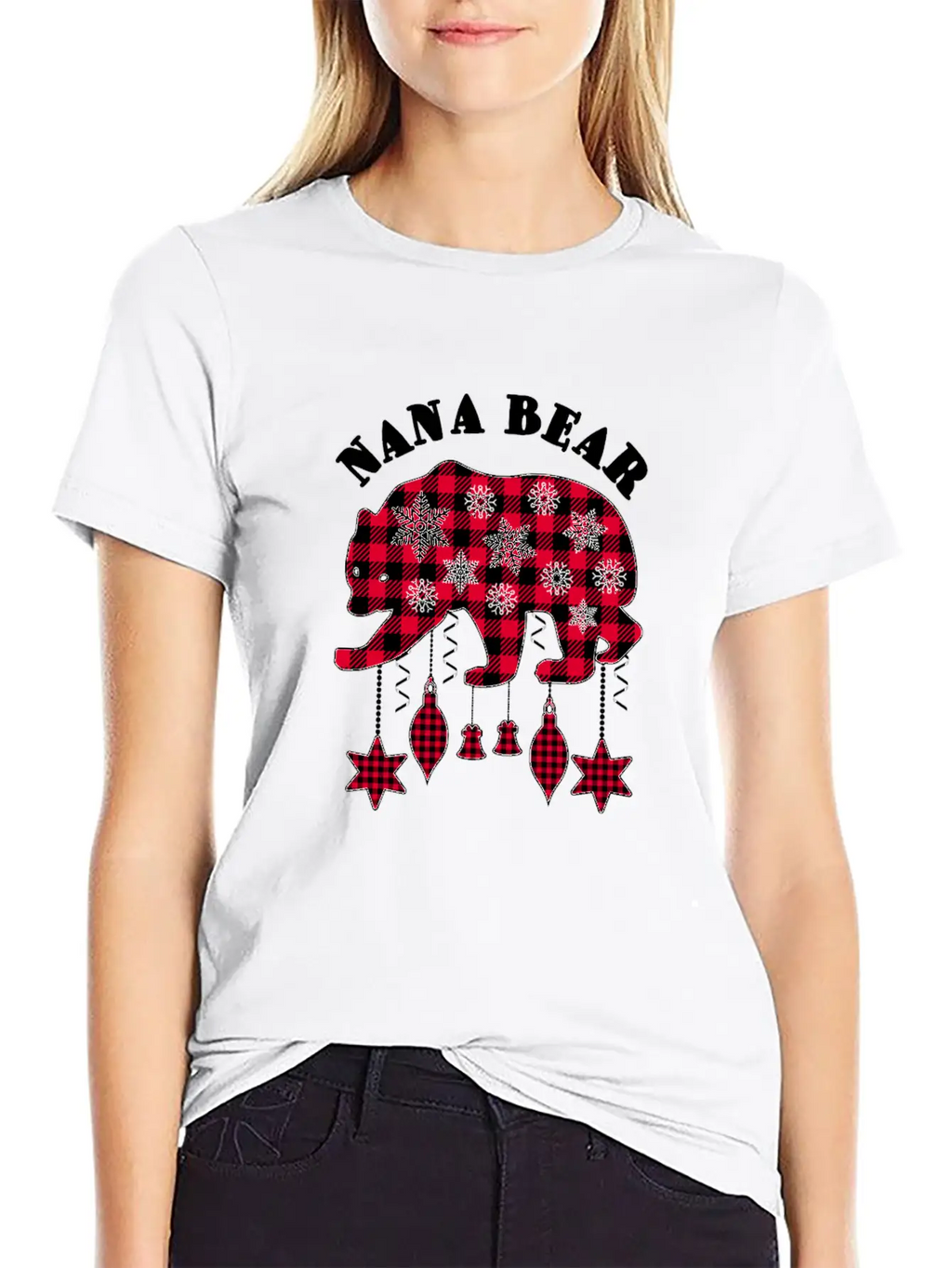 Nana Bear Matching Pajama Family Red Plaid Buffalo Modern Fit Casual T-Shirt – Clean And Versatile Design