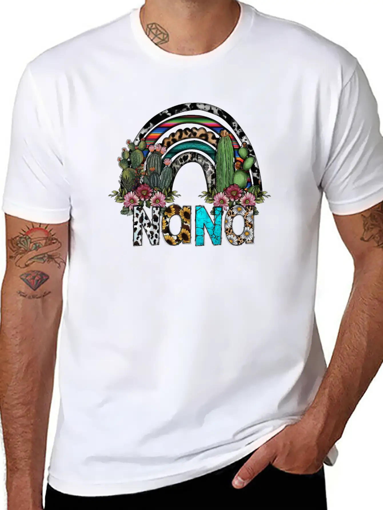 Nana Rainbow Breathable Graphic T-Shirt – Perfect For Casual Days