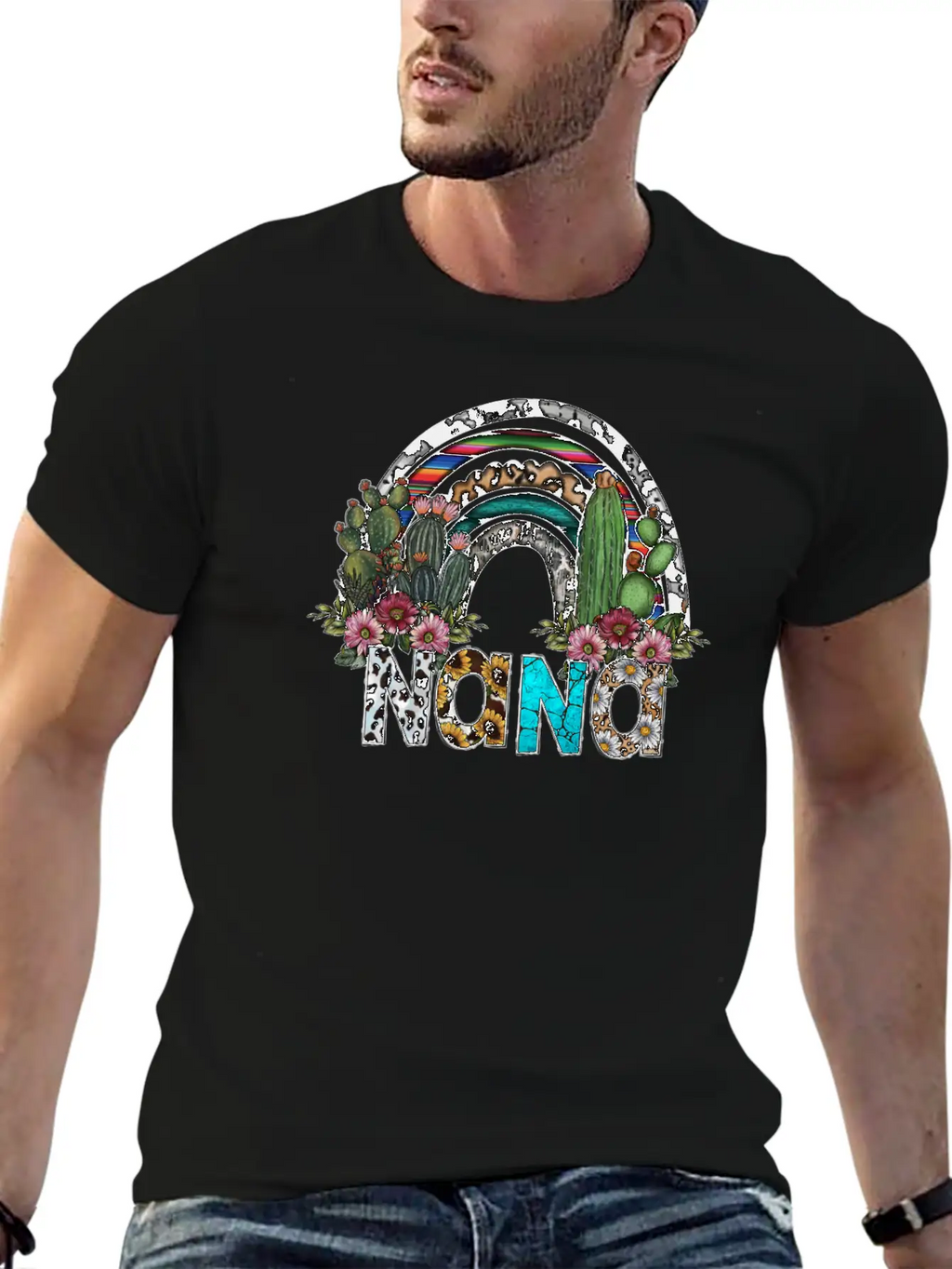 Nana Rainbow Breathable Graphic T-Shirt – Perfect For Casual Days