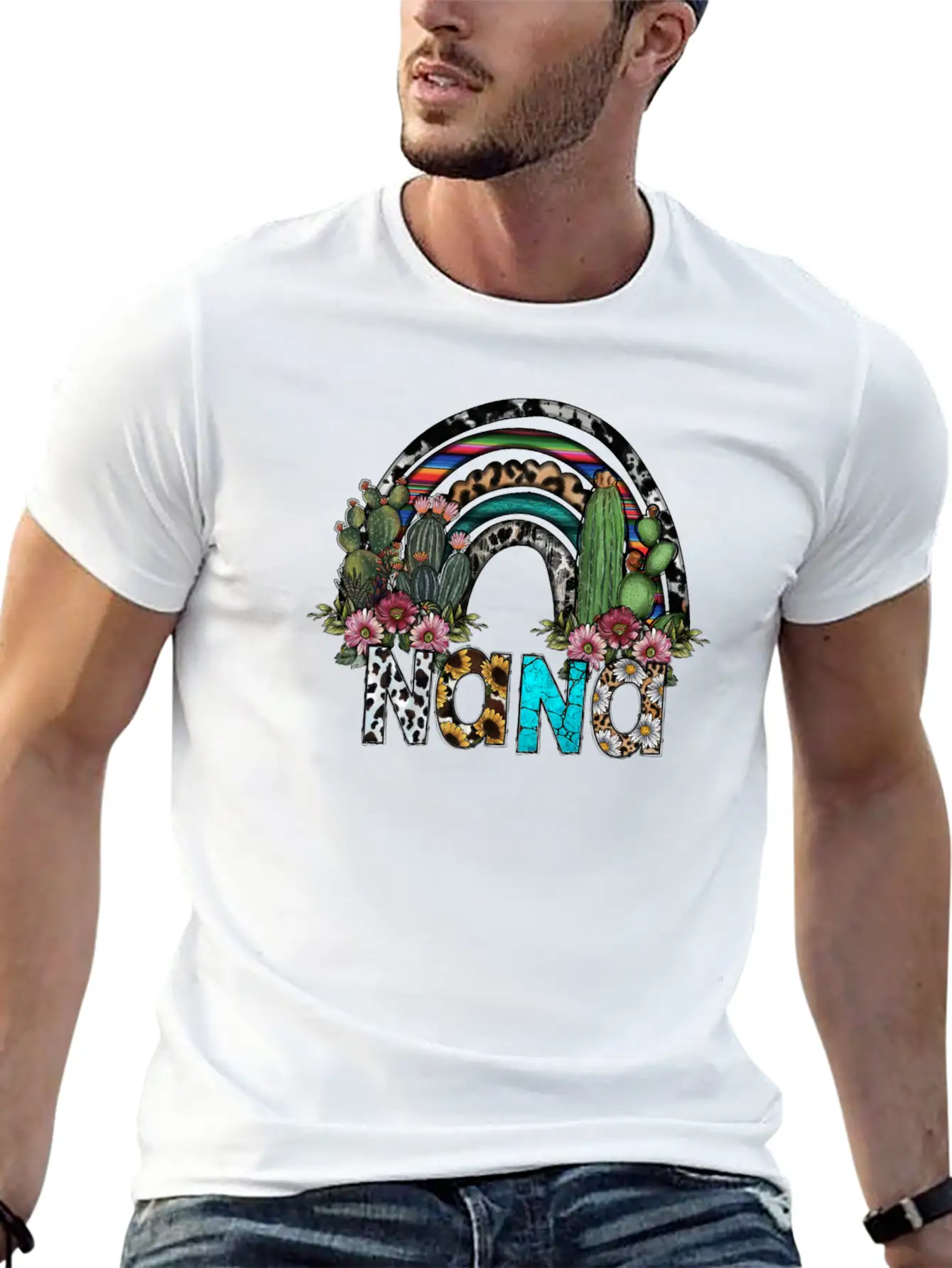 Nana Rainbow Breathable Graphic T-Shirt – Perfect For Casual Days