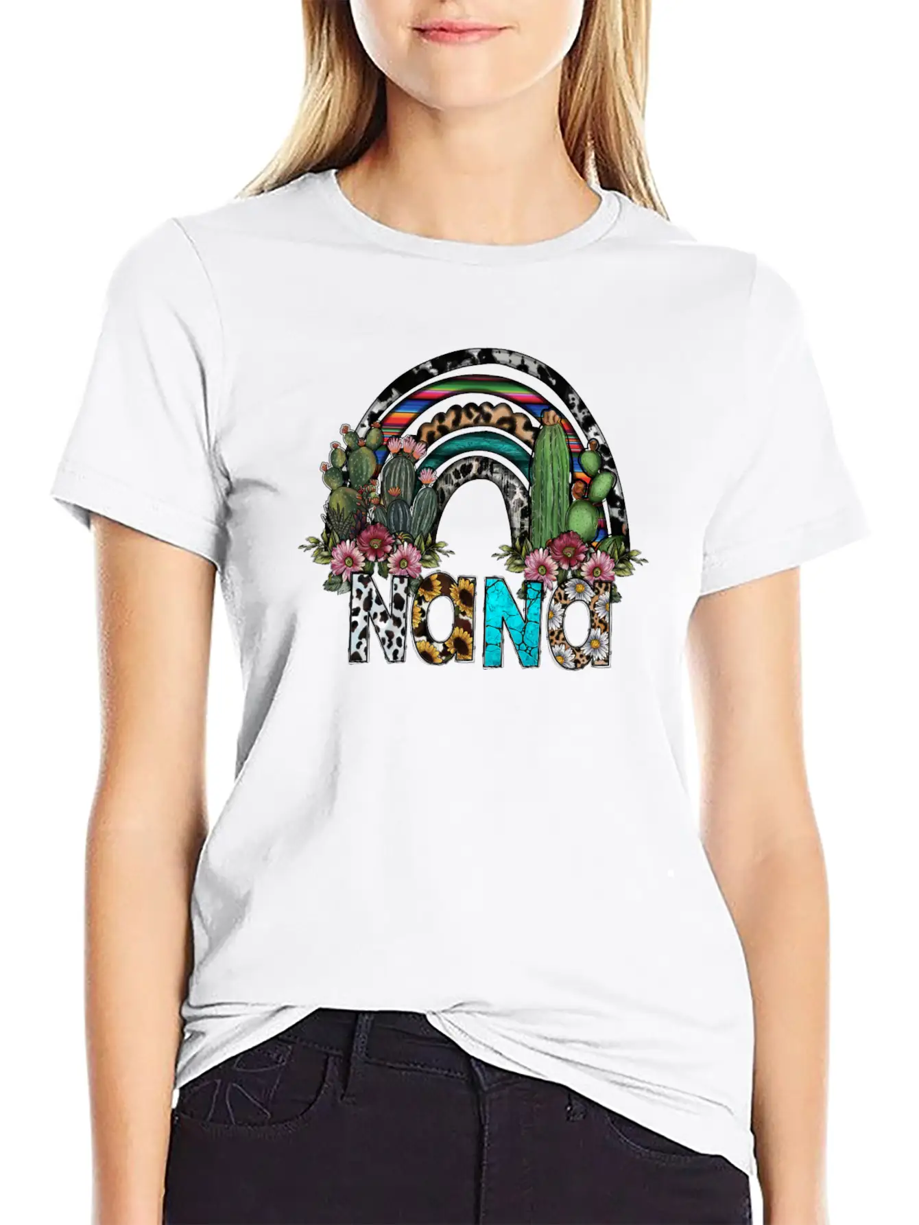 Nana Rainbow Breathable Graphic T-Shirt – Perfect For Casual Days