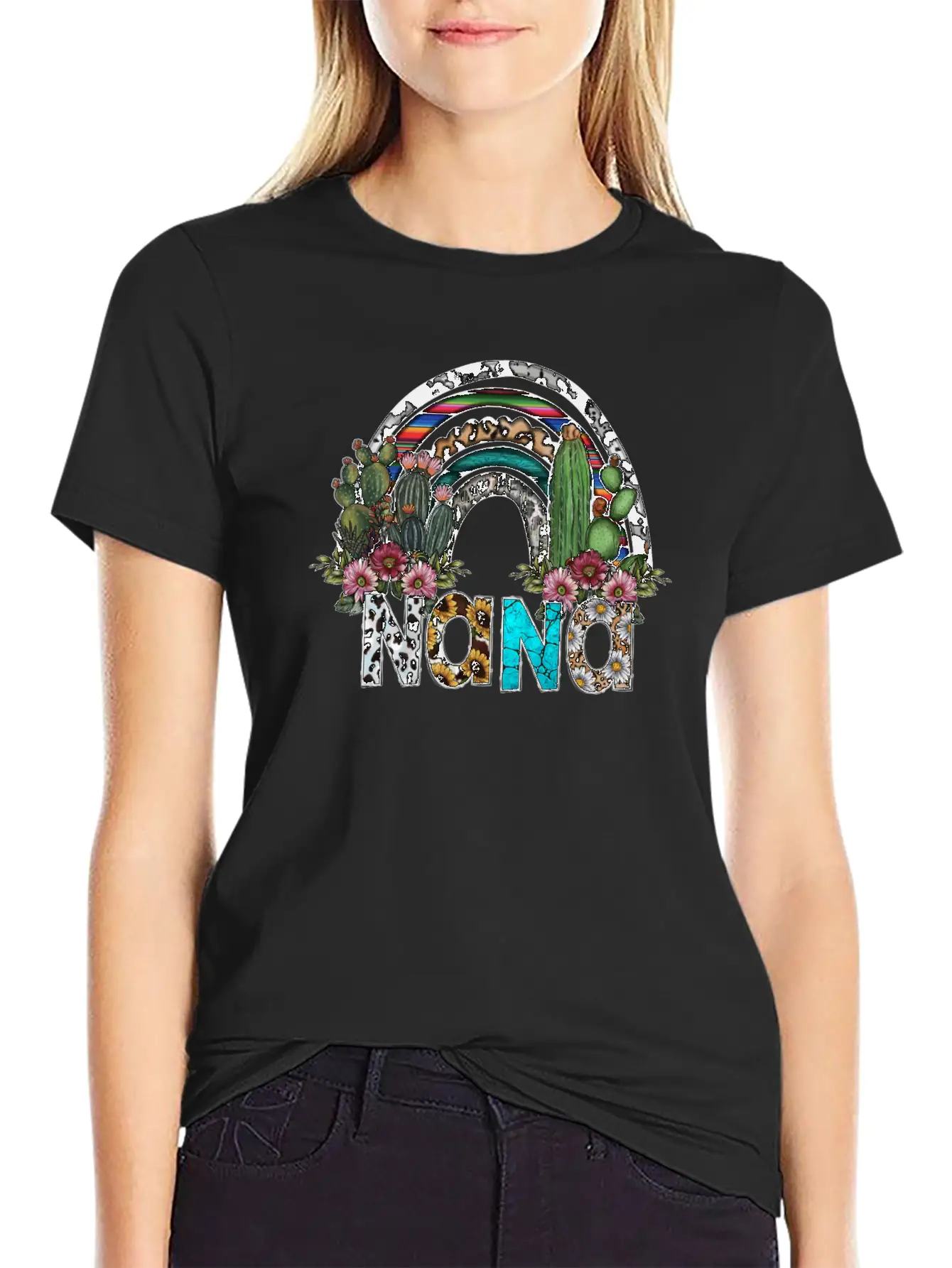 Nana Rainbow Breathable Graphic T-Shirt – Perfect For Casual Days