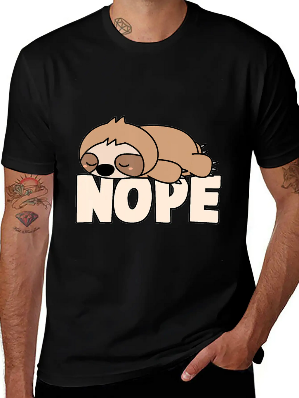 Napping Sloth Nope Lazy Sloths Pets Fan Sloth Lazy Breathable Graphic T-Shirt – Perfect For Casual Days