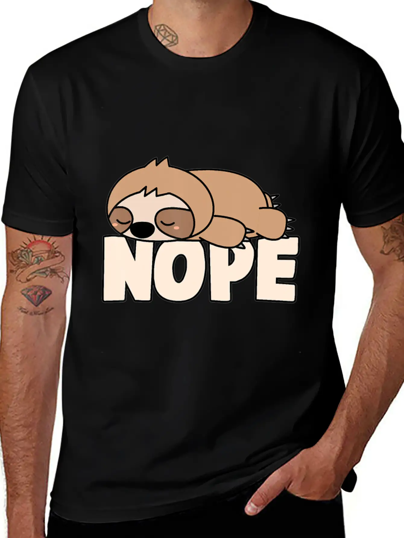 Napping Sloth Nope Lazy Sloths Pets Fan Sloth Lazy Breathable Graphic T-Shirt – Perfect For Casual Days