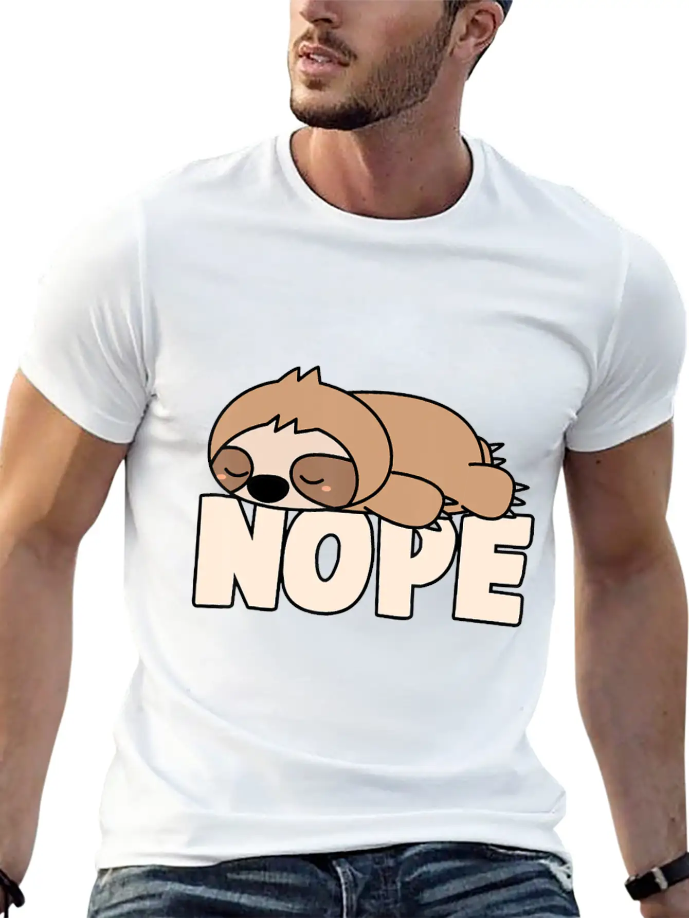 Napping Sloth Nope Lazy Sloths Pets Fan Sloth Lazy Breathable Graphic T-Shirt – Perfect For Casual Days