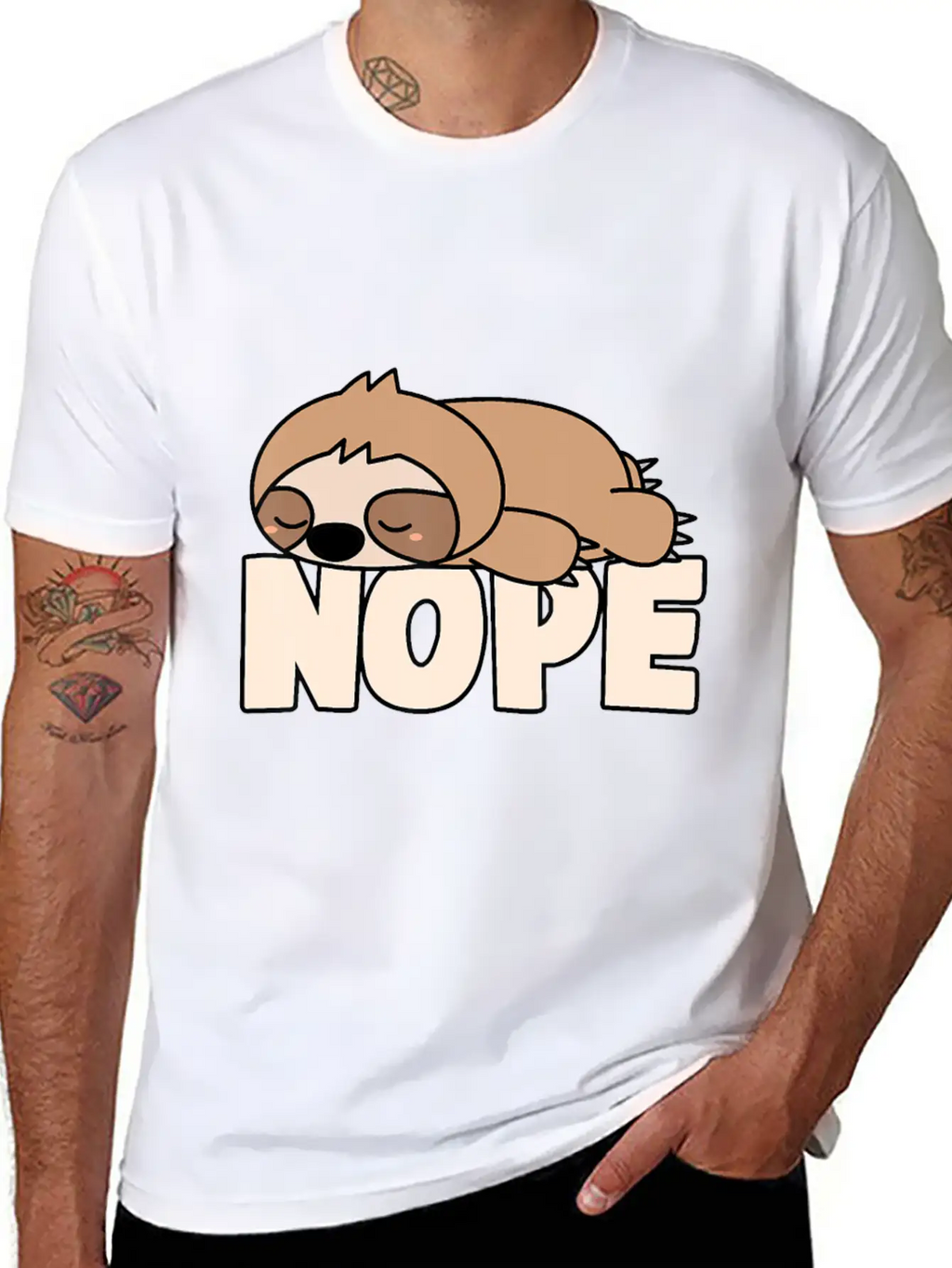 Napping Sloth Nope Lazy Sloths Pets Fan Sloth Lazy Breathable Graphic T-Shirt – Perfect For Casual Days