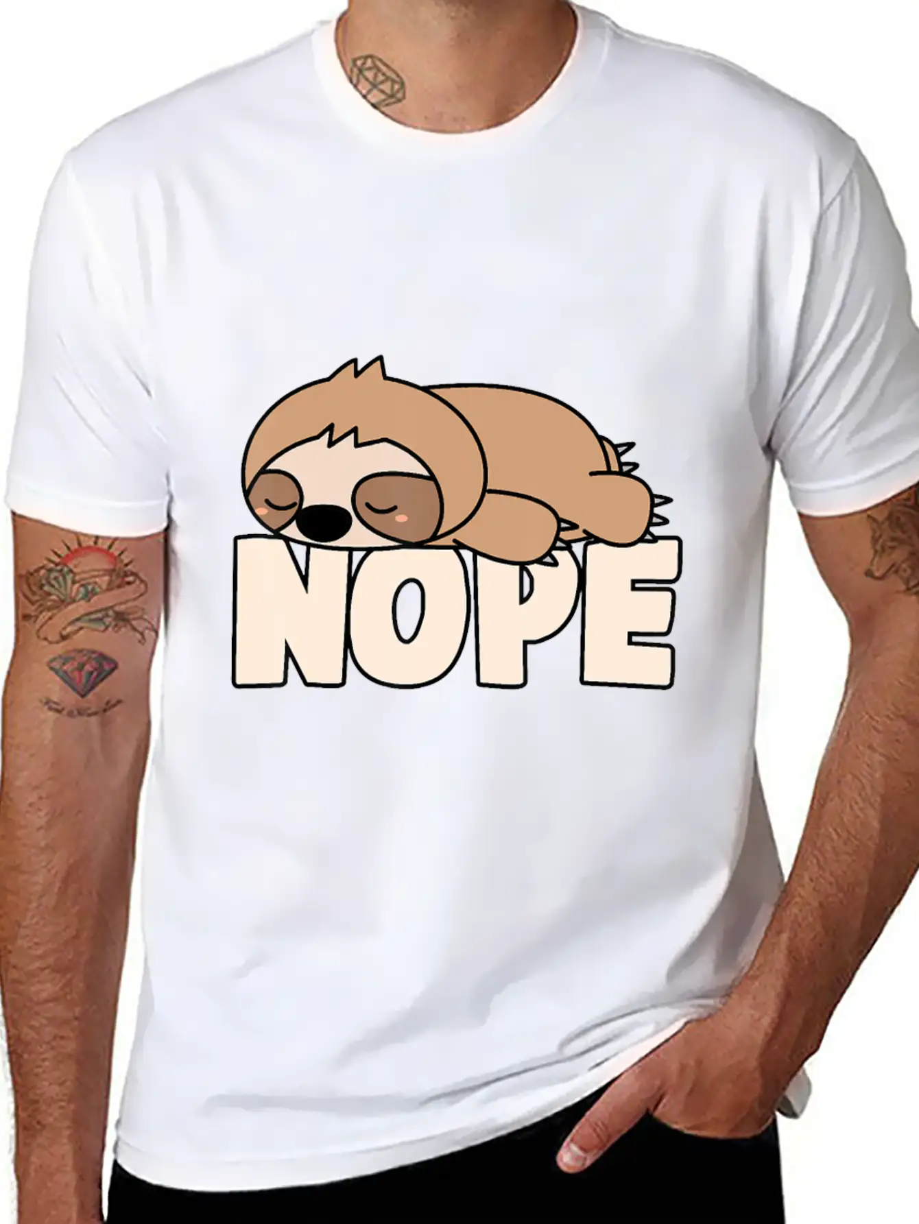 Napping Sloth Nope Lazy Sloths Pets Fan Sloth Lazy Breathable Graphic T-Shirt – Perfect For Casual Days