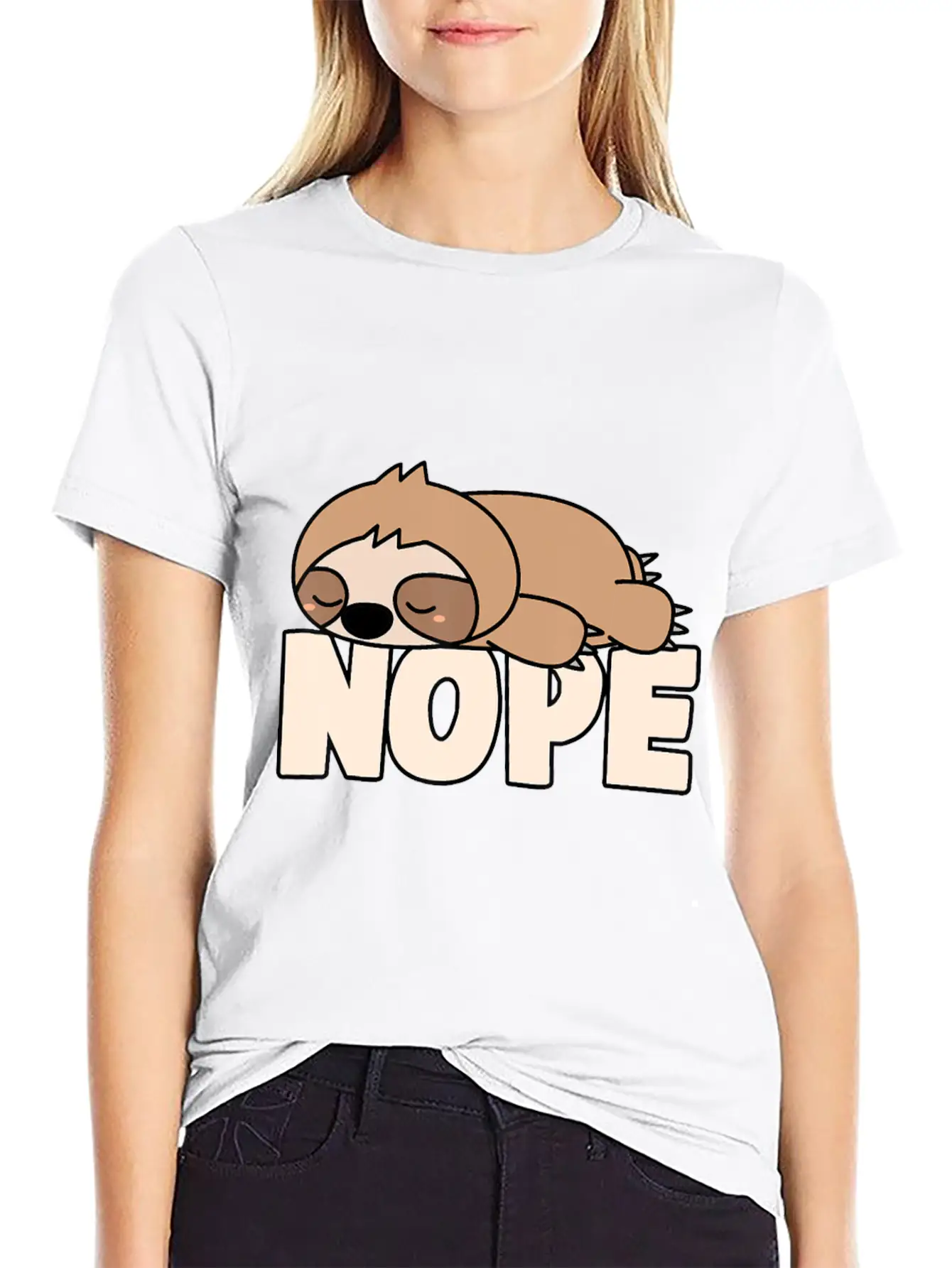 Napping Sloth Nope Lazy Sloths Pets Fan Sloth Lazy Breathable Graphic T-Shirt – Perfect For Casual Days