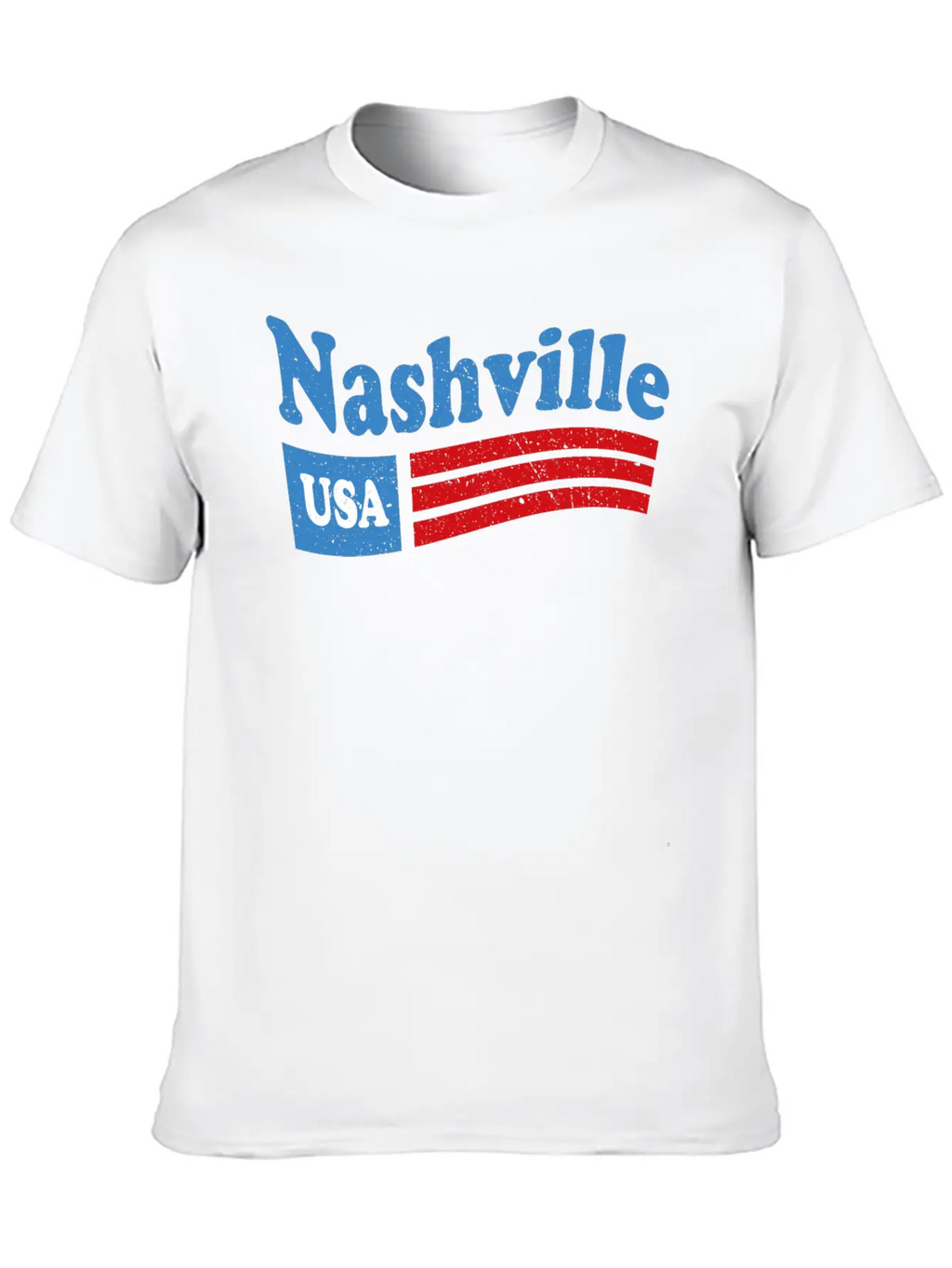 Nashville, Tennessee Red White & Blue USA Classic Cotton Tee – Unisex Comfort For Any Season