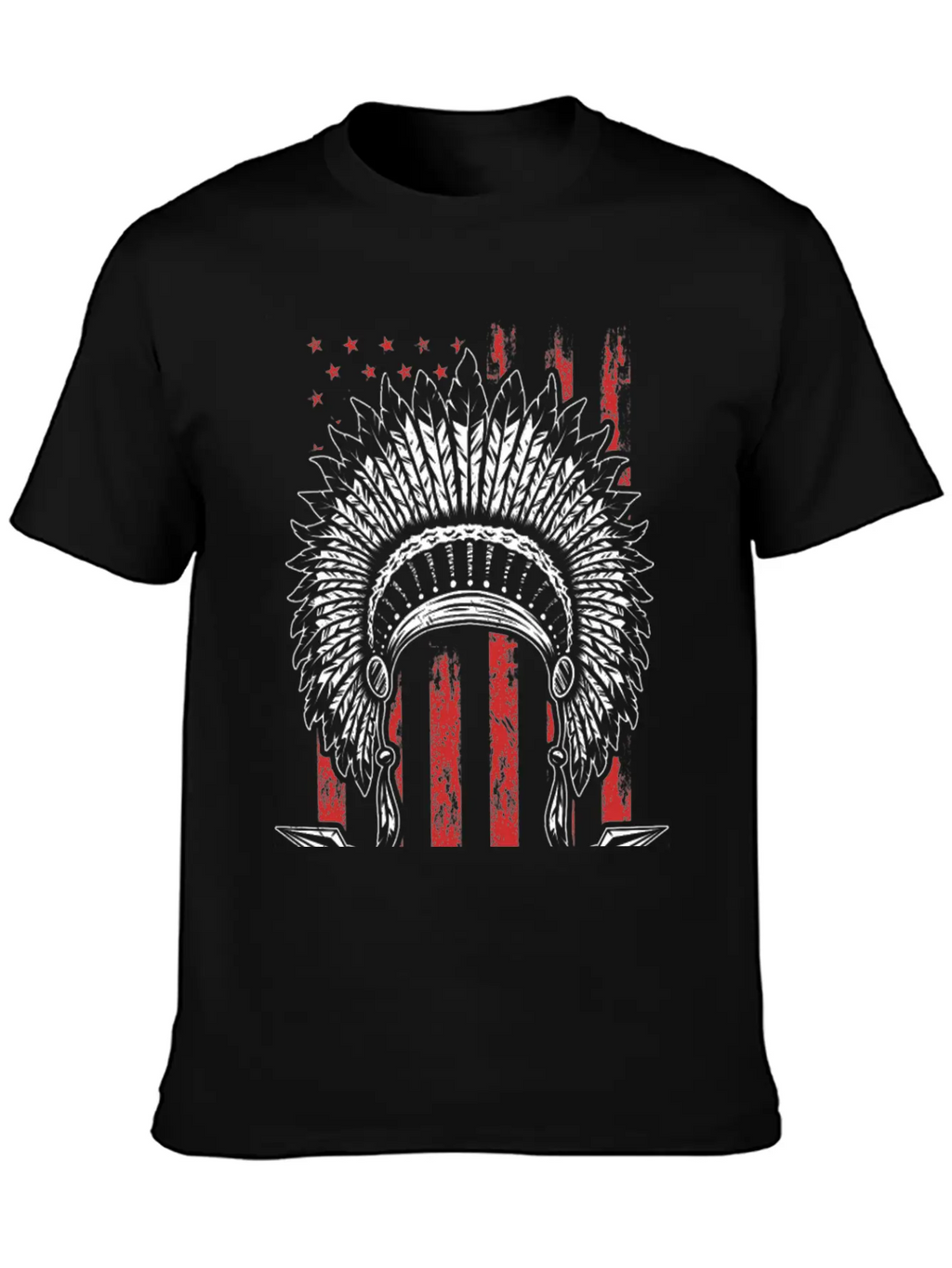 Native American Flag Chief Modern Fit Casual T-Shirt – Clean And Versatile Design