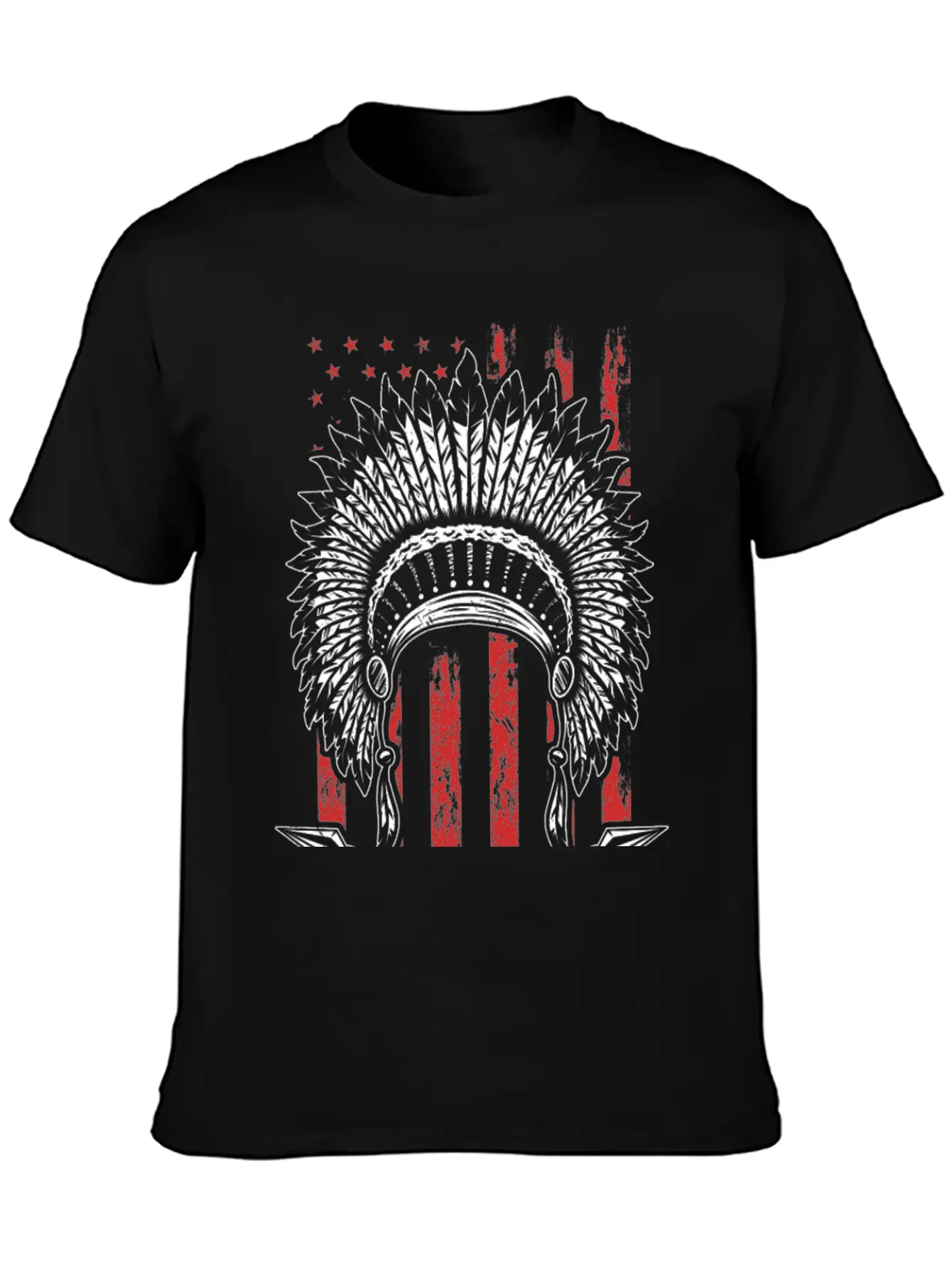 Native American Flag Chief Modern Fit Casual T-Shirt – Clean And Versatile Design