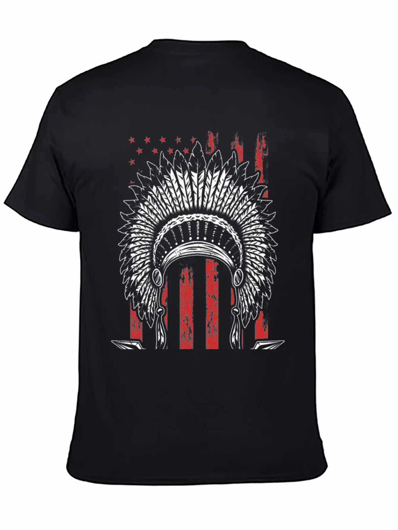 Native American Flag Chief Modern Fit Casual T-Shirt – Clean And Versatile Design