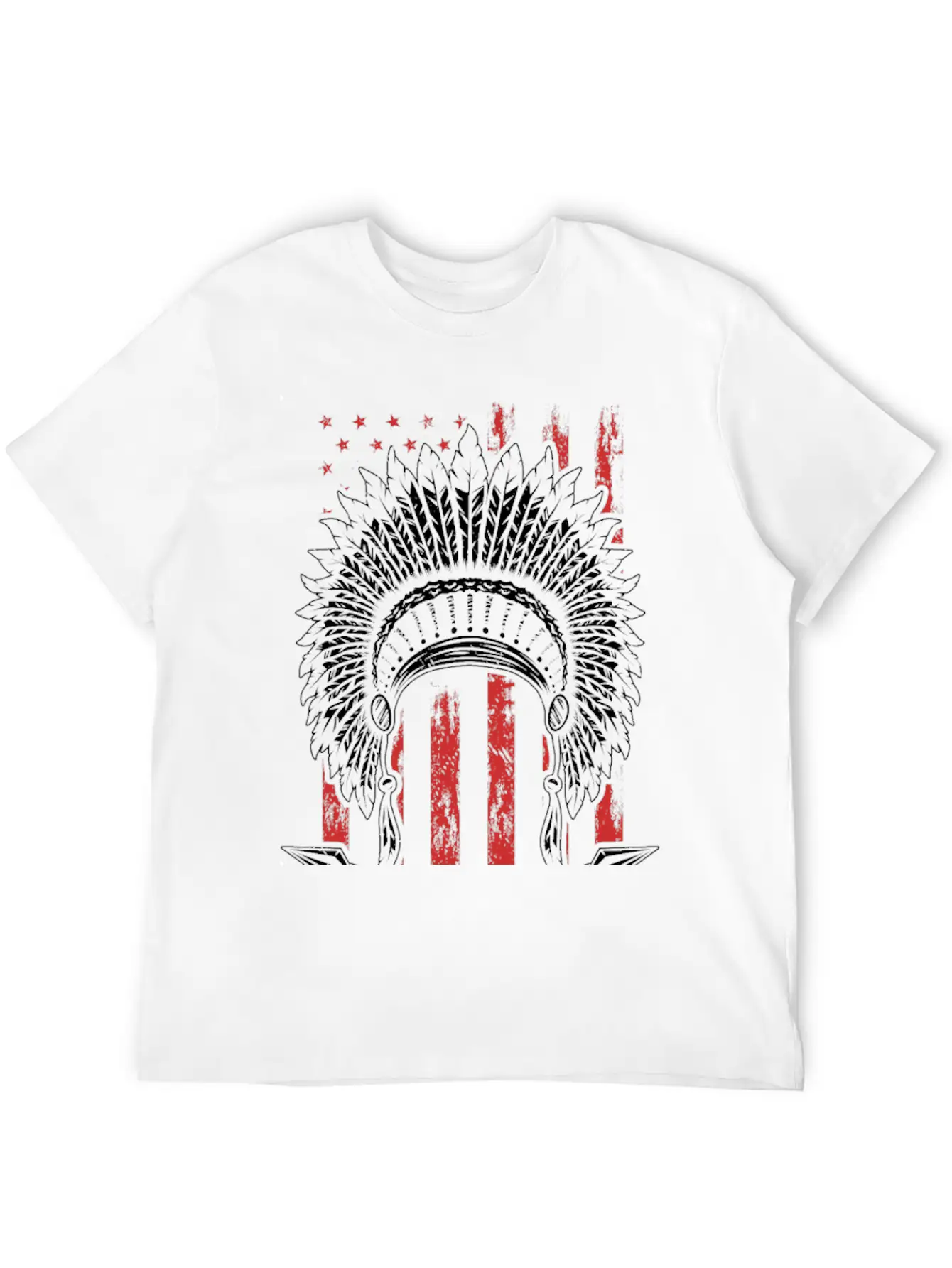 Native American Flag Chief Modern Fit Casual T-Shirt – Clean And Versatile Design